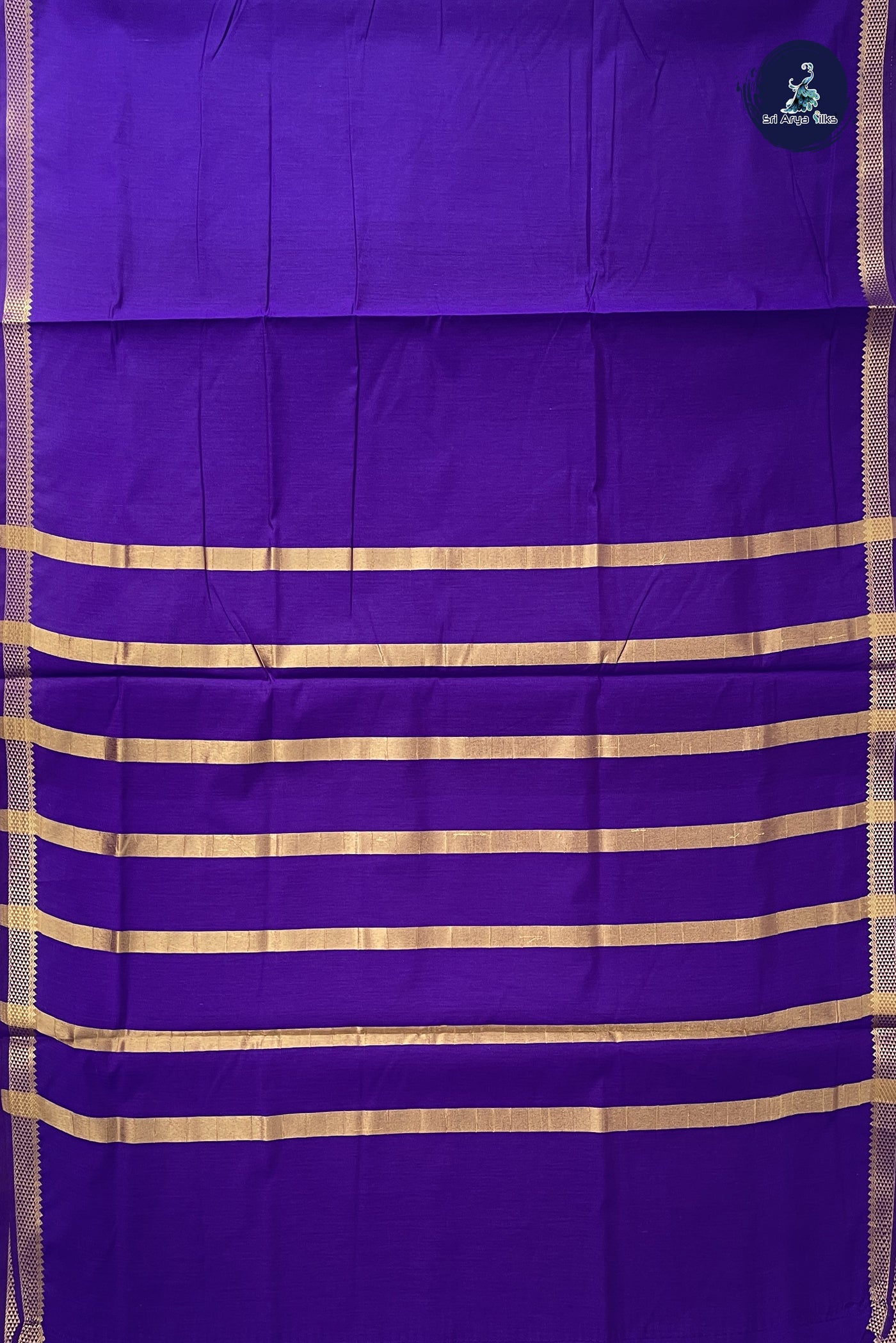 Violet Madisar Semi Silk Cotton Saree With Plain Pattern