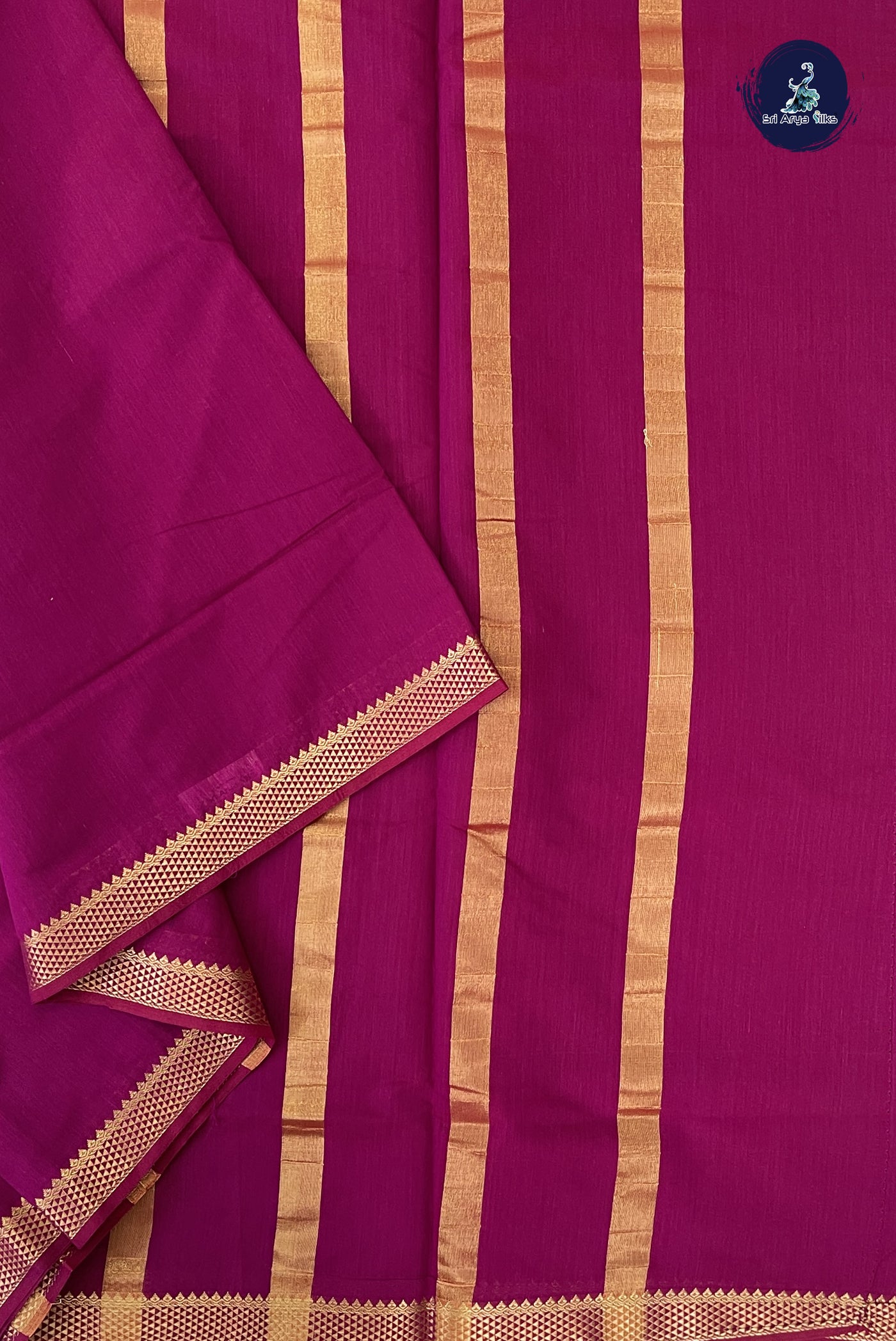 Burgundy Madisar Semi Silk Cotton Saree With Plain Pattern