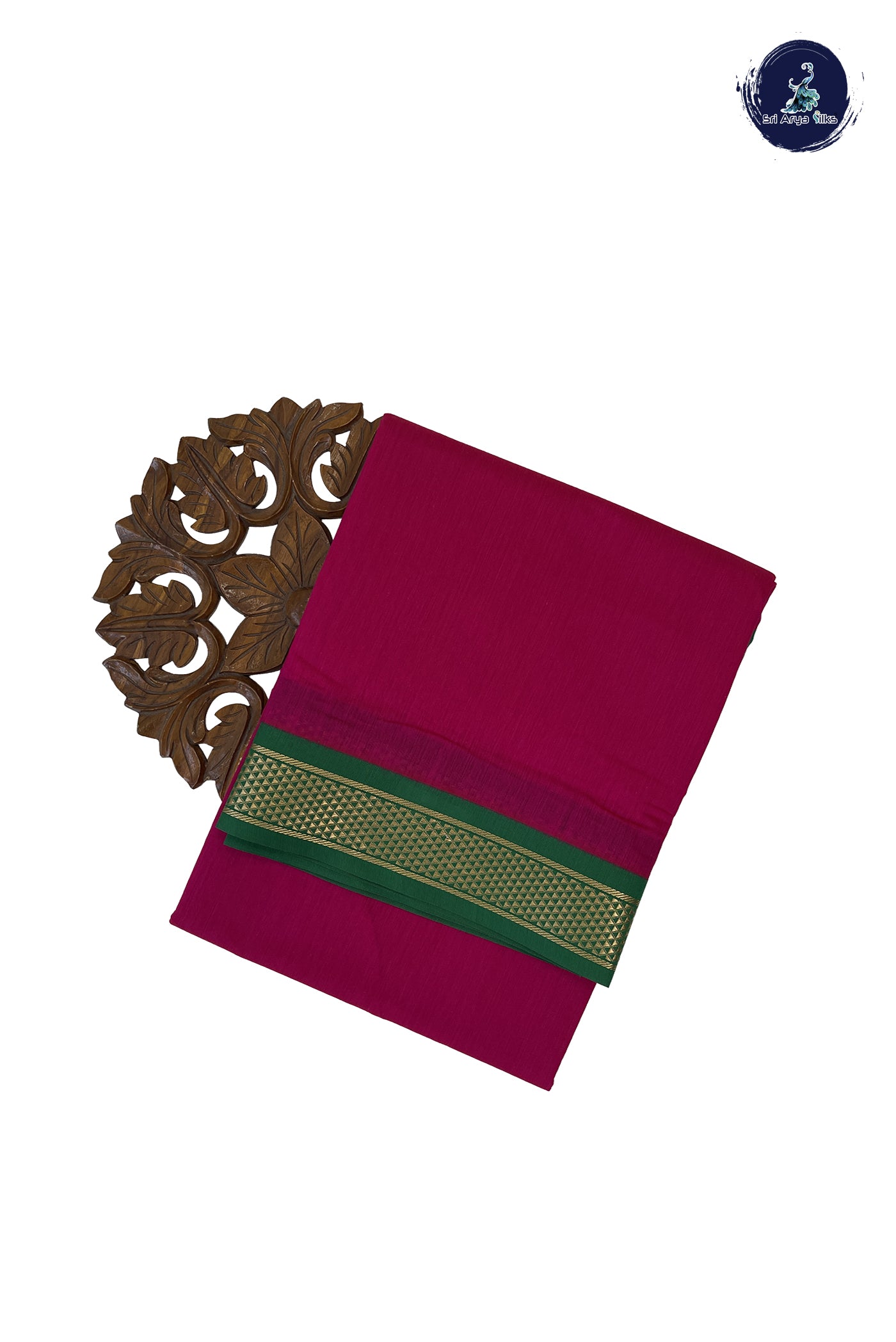 Pink Madisar Semi Silk Cotton Saree With Plain Pattern