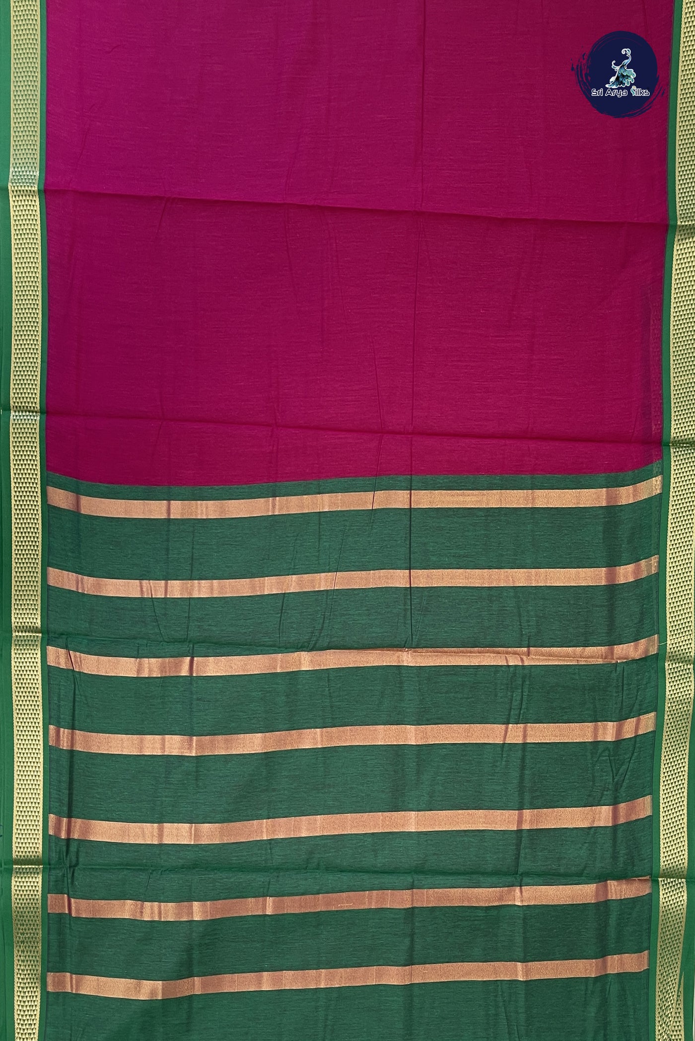 BeetRoot Shade Madisar Semi Silk Cotton Saree With Plain Pattern
