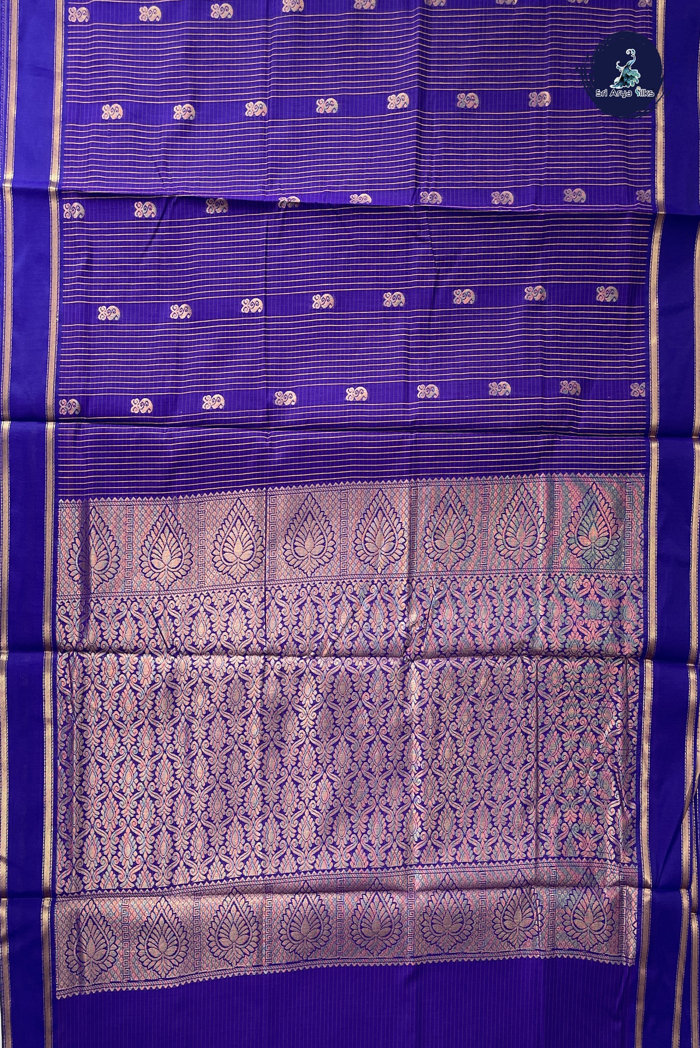 Violet Madisar Semi Silk Cotton Saree With Checked Pattern