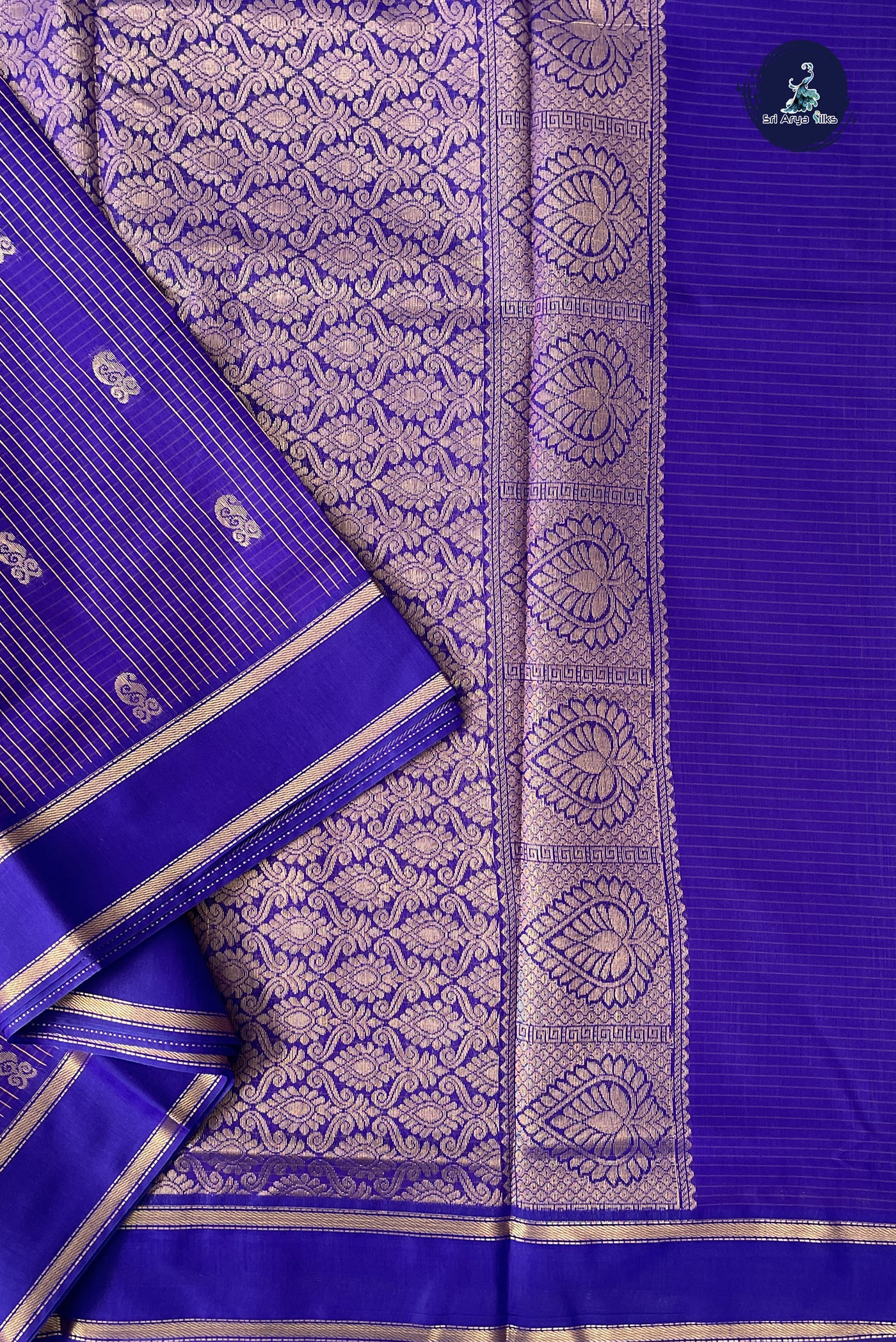 Violet Madisar Semi Silk Cotton Saree With Checked Pattern