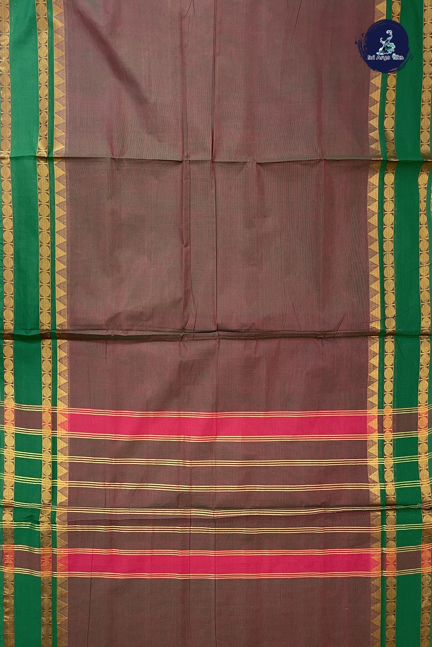 Manthulir 10 Yards Madisar Cotton Saree With Plain Pattern