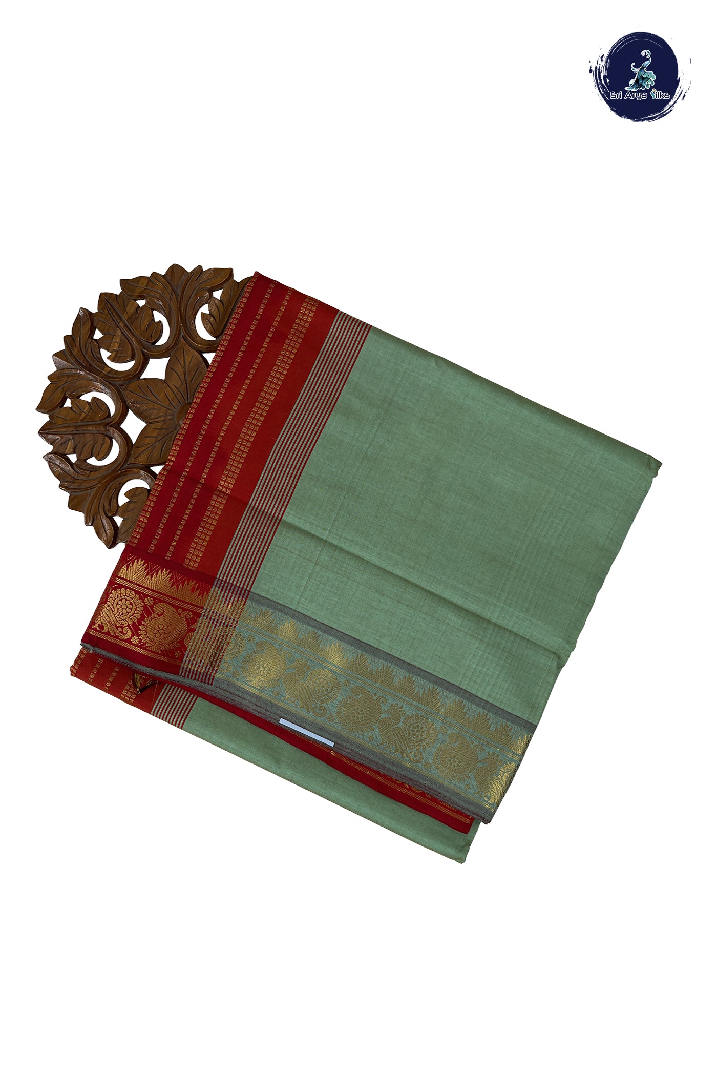 Pastel Shade Madisar Semi Silk Cotton Saree With Plain Pattern