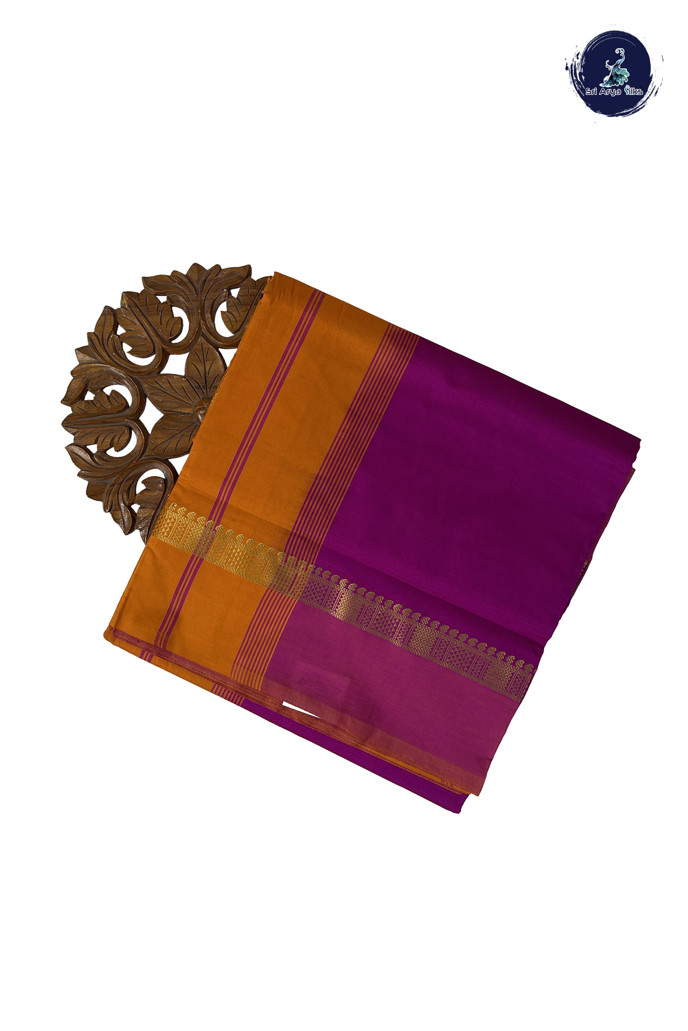 Vadamalli Madisar Semi Silk Cotton Saree With Plain Pattern