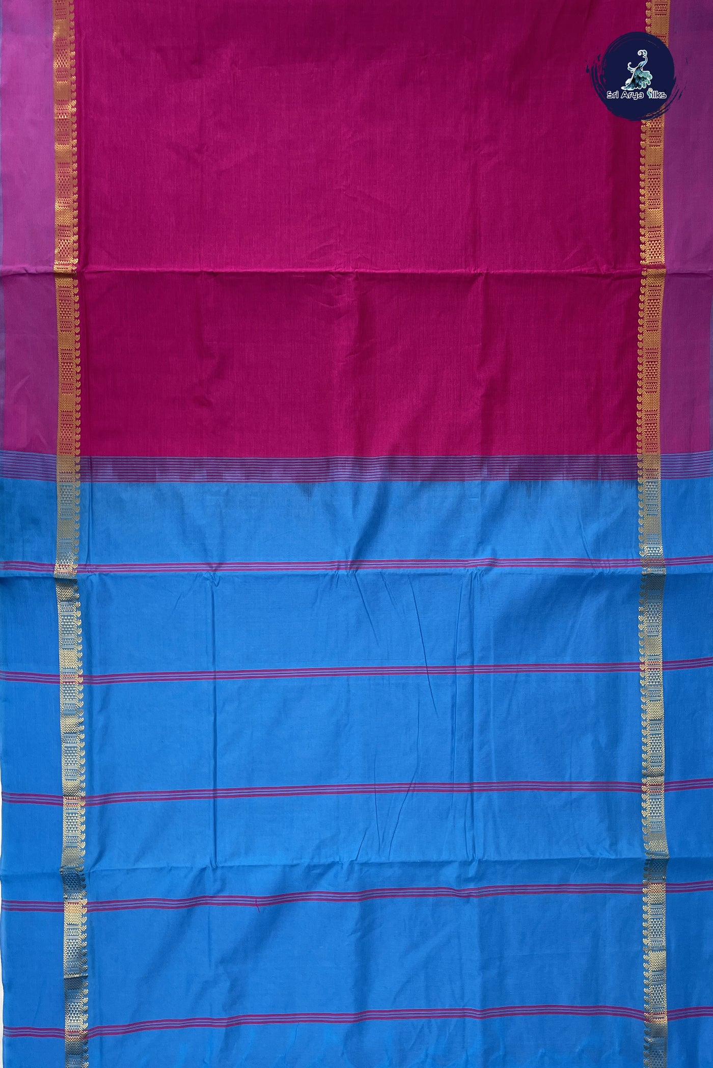 Pink Madisar Semi Silk Cotton Saree With Plain Pattern