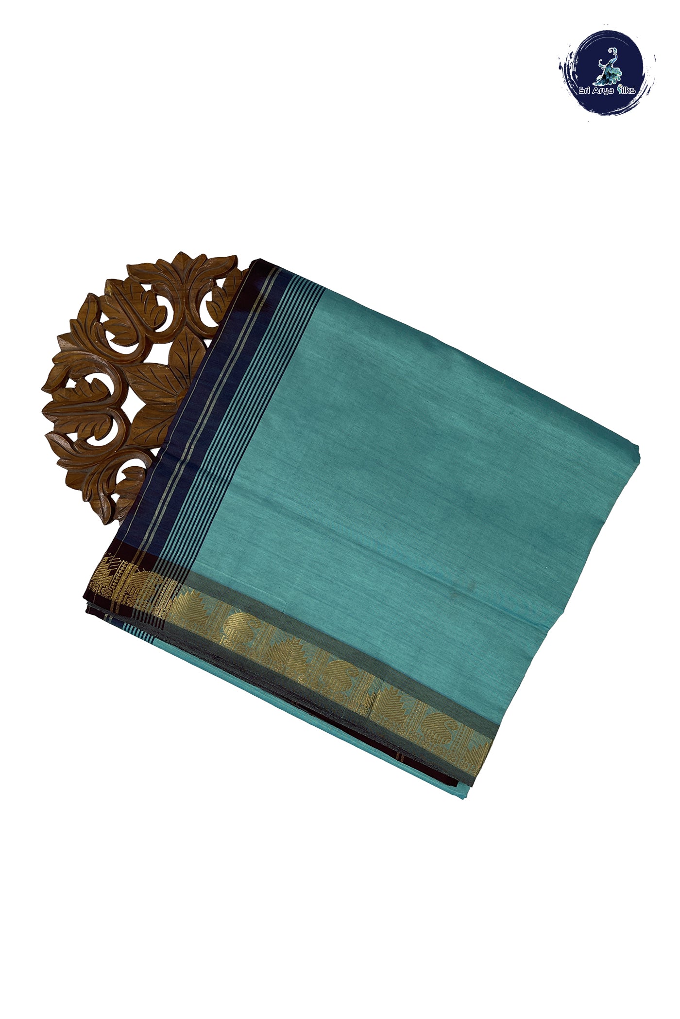 Pastel Shade Madisar Semi Silk Cotton Saree With Plain Pattern