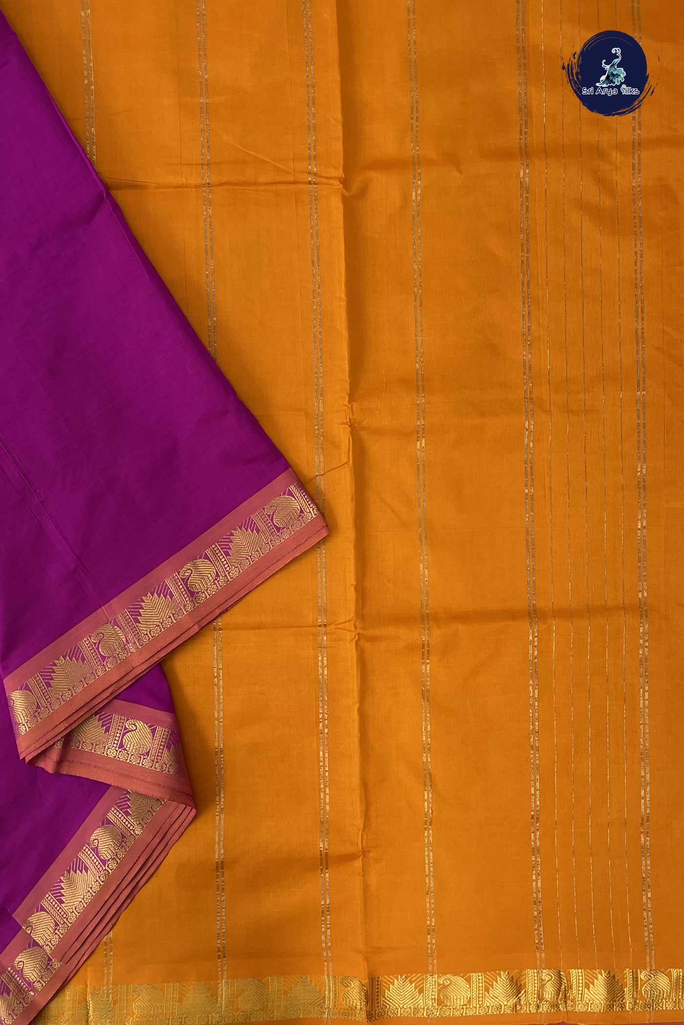 Vadamalli Madisar Semi Silk Cotton Saree With Plain Pattern