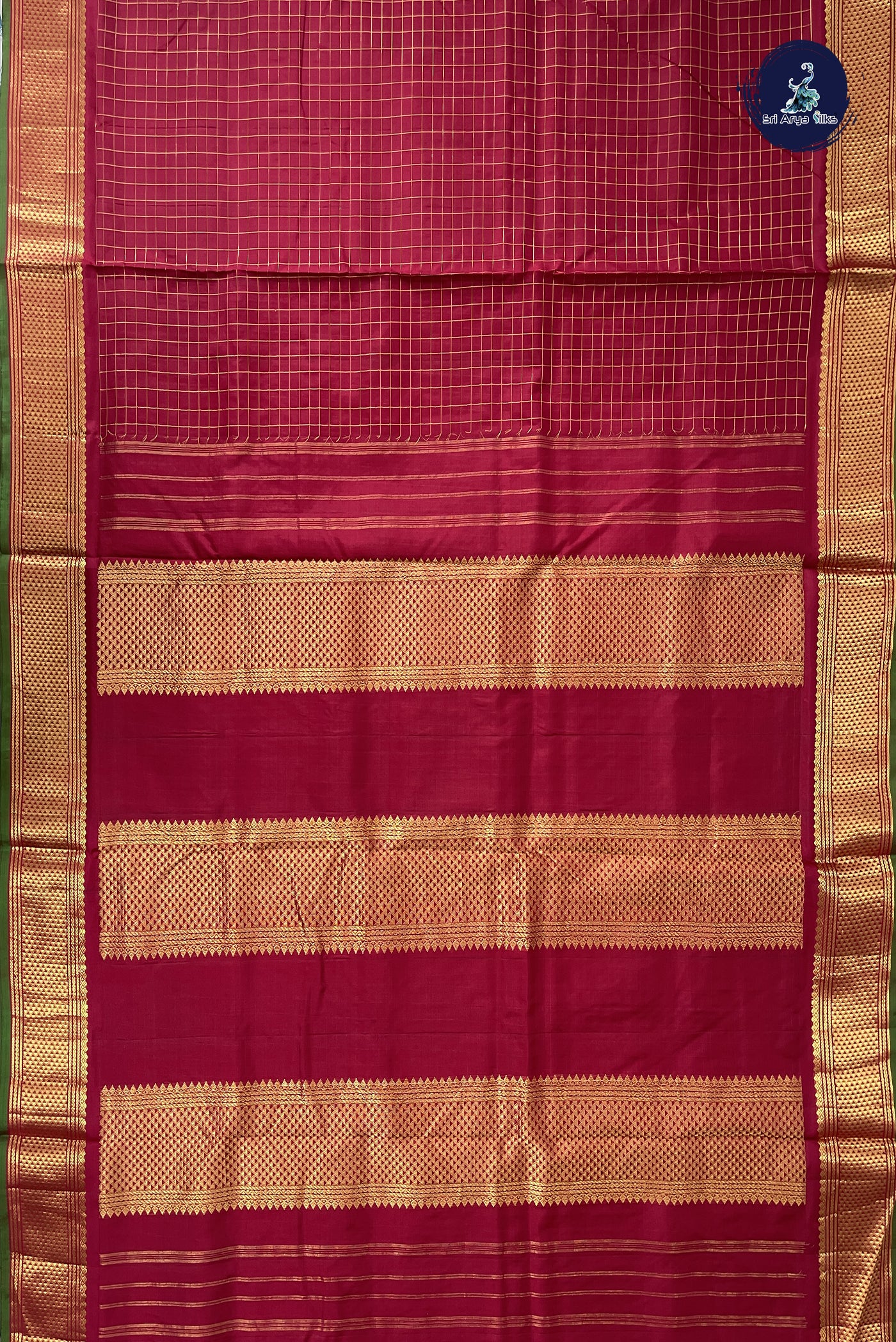 Arakku Madisar 10 Yards Silk Saree With Zari Checked Pattern