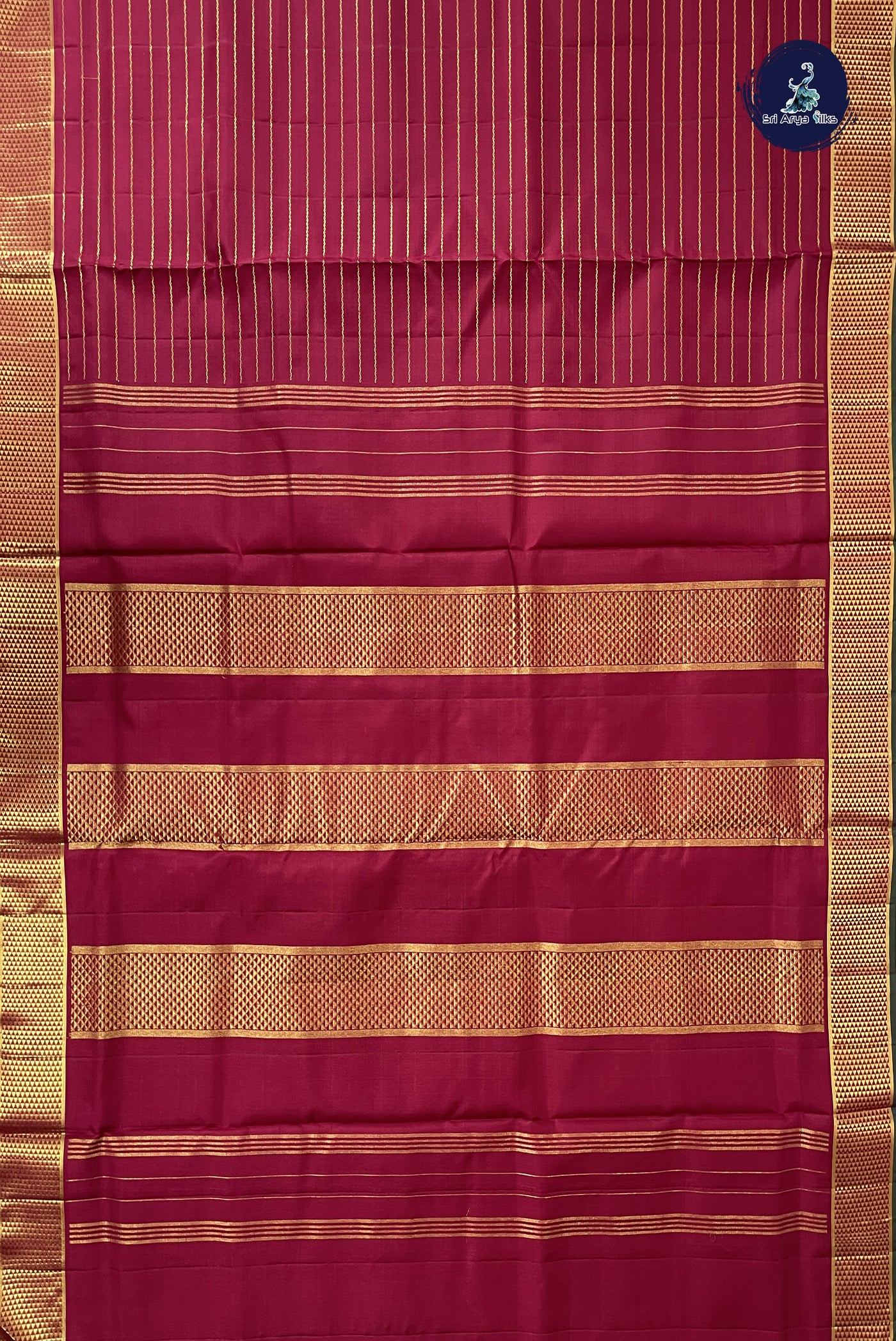 Arakku Madisar 10 Yards Silk Saree With Veldhari Stripes Pattern