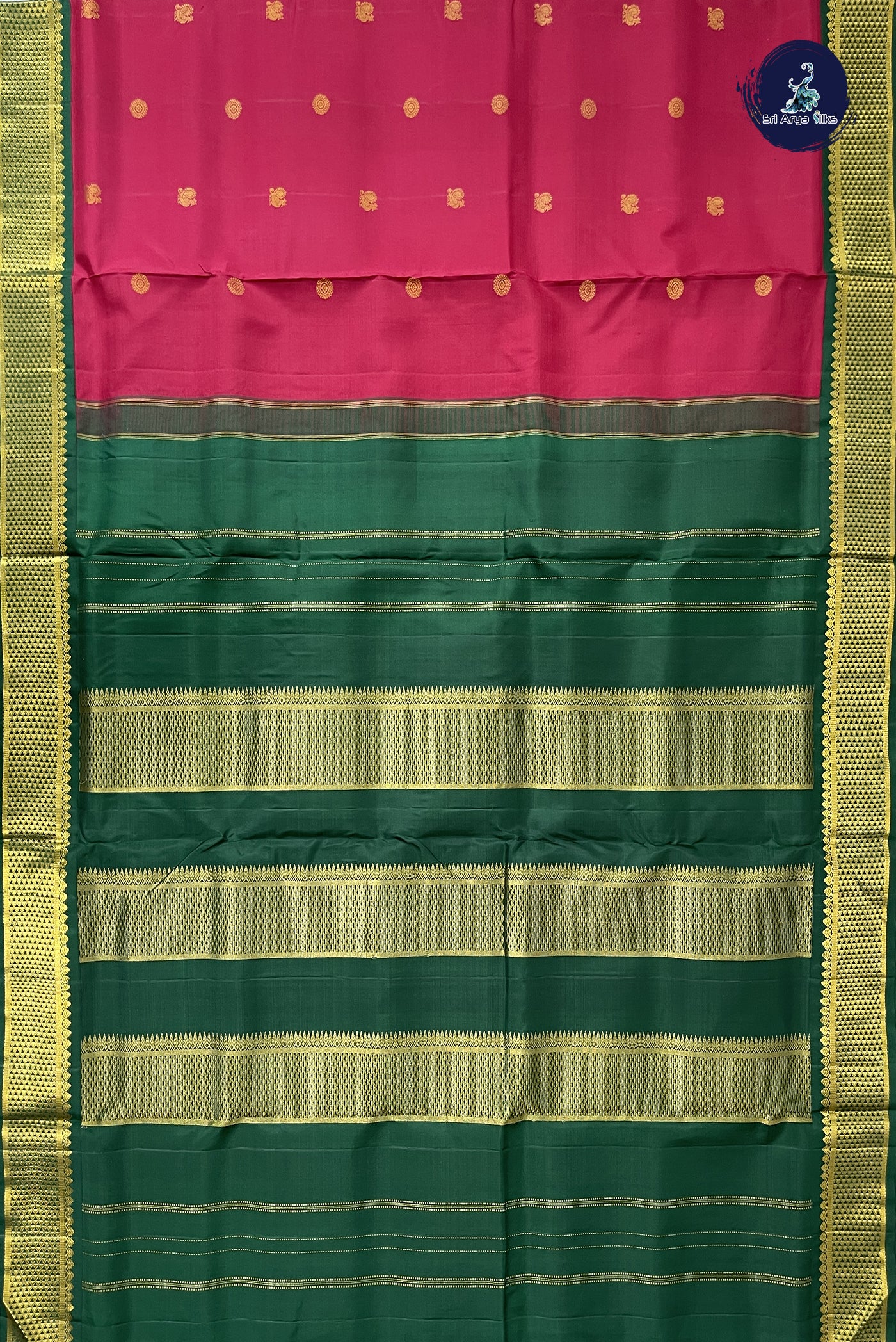 Arakku Madisar 10 Yards Silk Saree With Zari Buttas Pattern