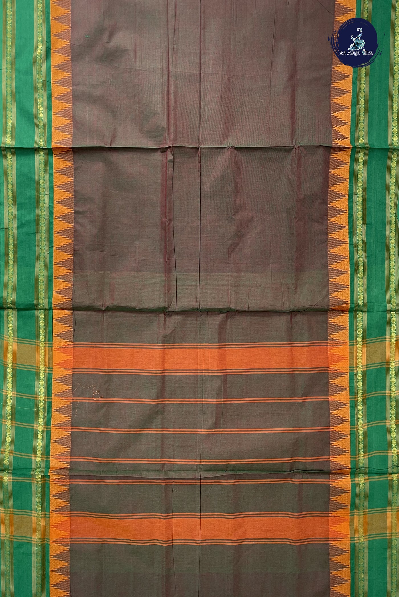 Manthulir 10 Yards Madisar Cotton Saree With Plain Pattern