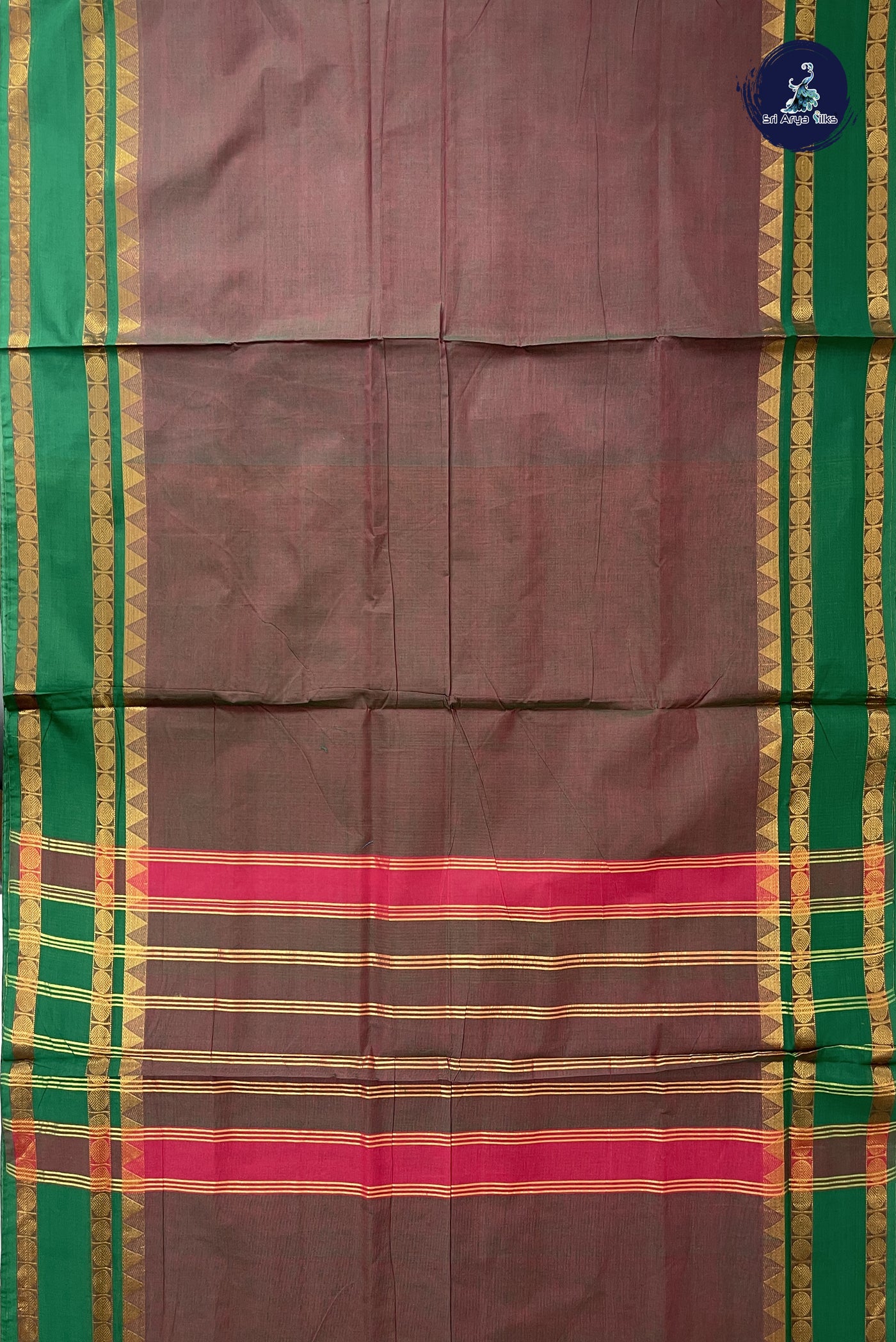 Manthulir 10 Yards Madisar Cotton Saree With Plain Pattern