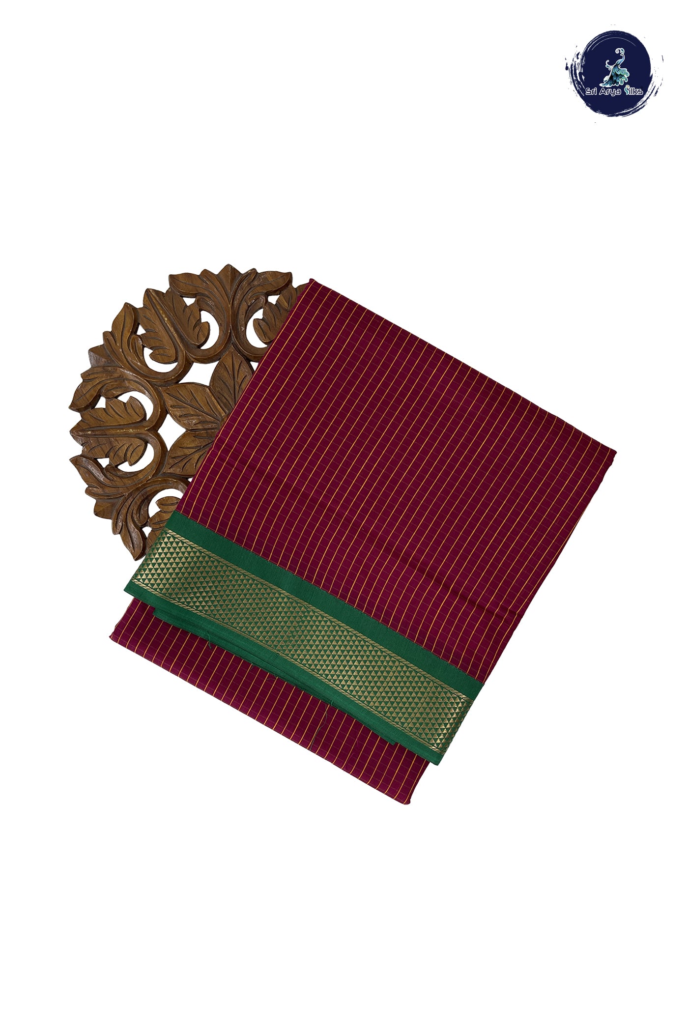 Maroon Madisar Semi Silk Cotton Saree With Checked Pattern