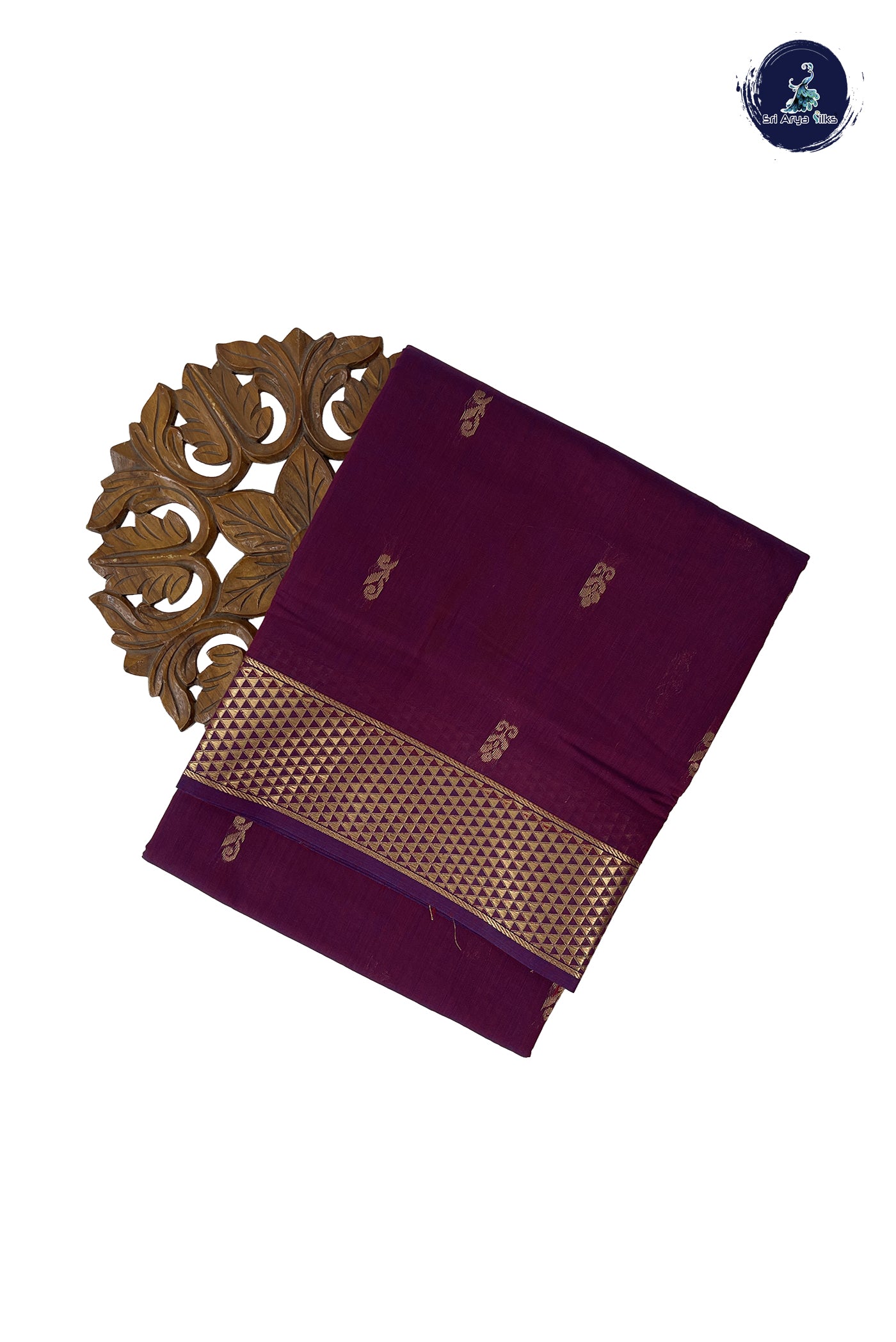 Pinkish Maroon Madisar Semi Silk Cotton Saree With Zari Buttas Pattern