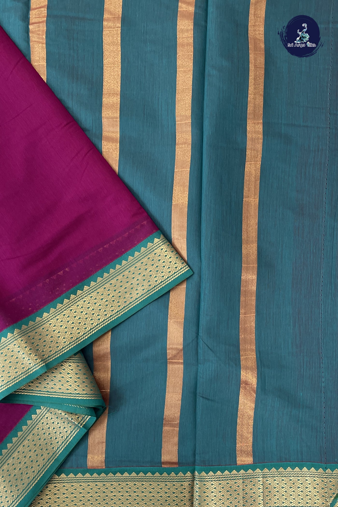 Burgundy Madisar Semi Silk Cotton Saree With Plain Pattern