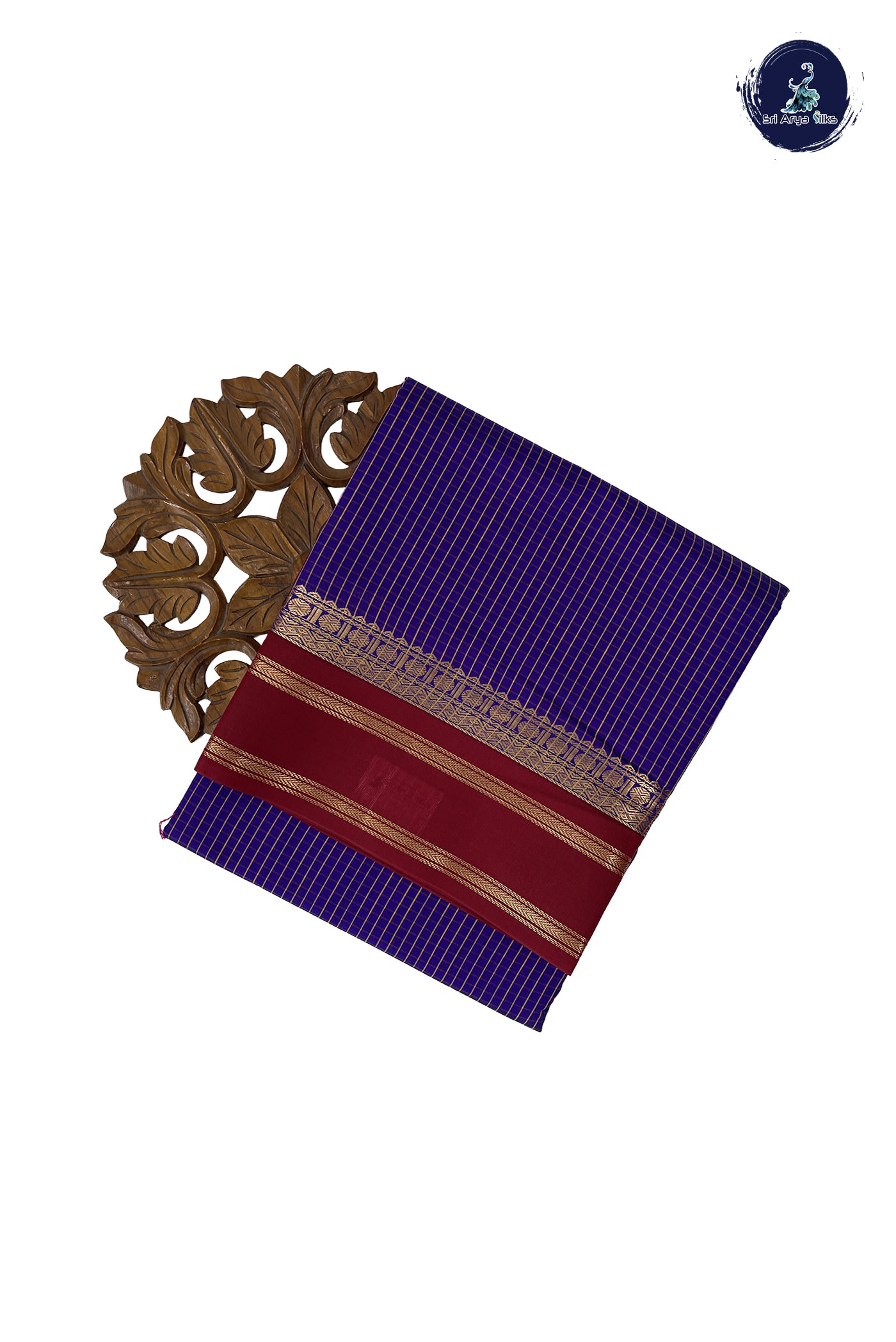 Violet Madisar Semi Silk Cotton Saree With Checked Pattern