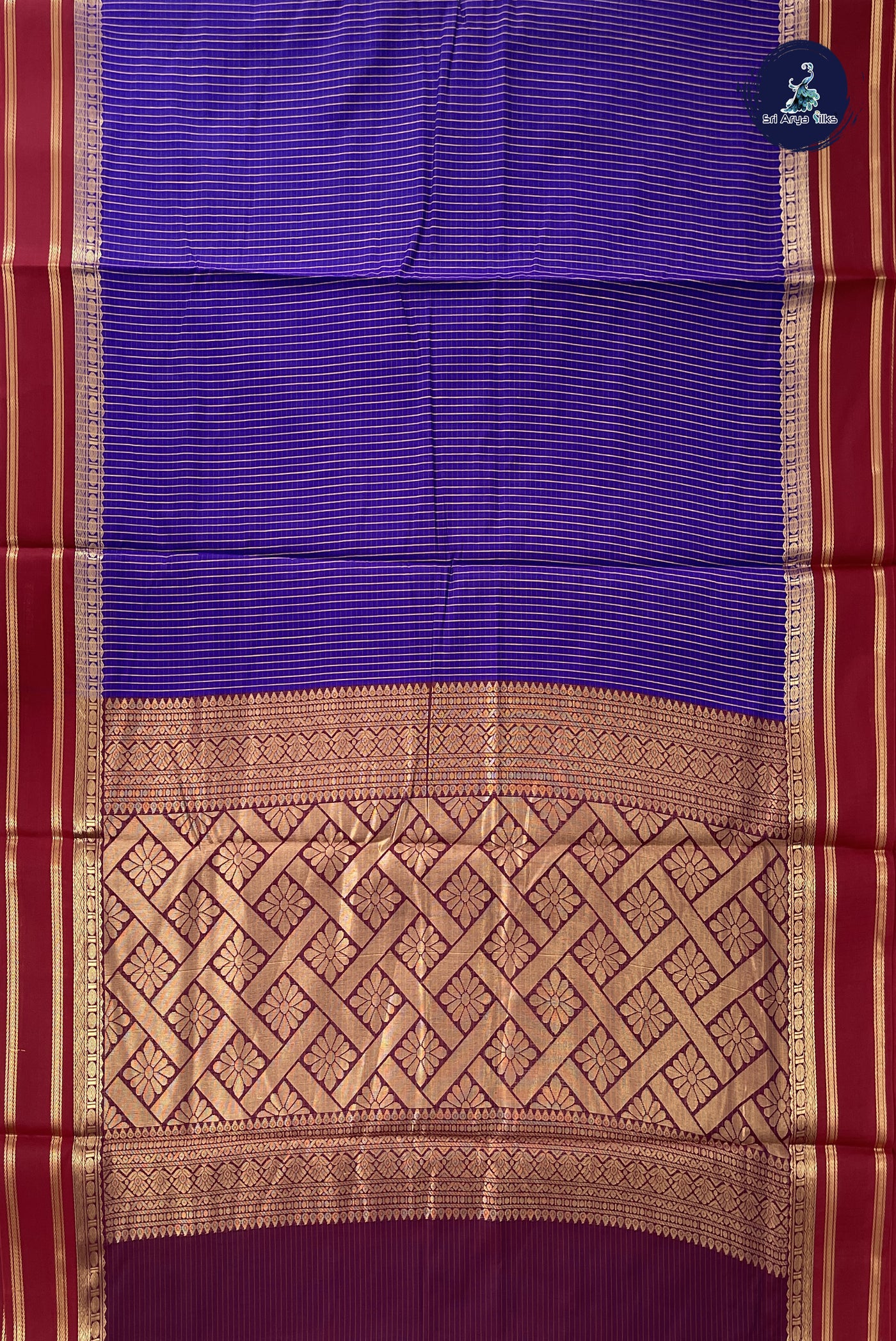 Violet Madisar Semi Silk Cotton Saree With Checked Pattern