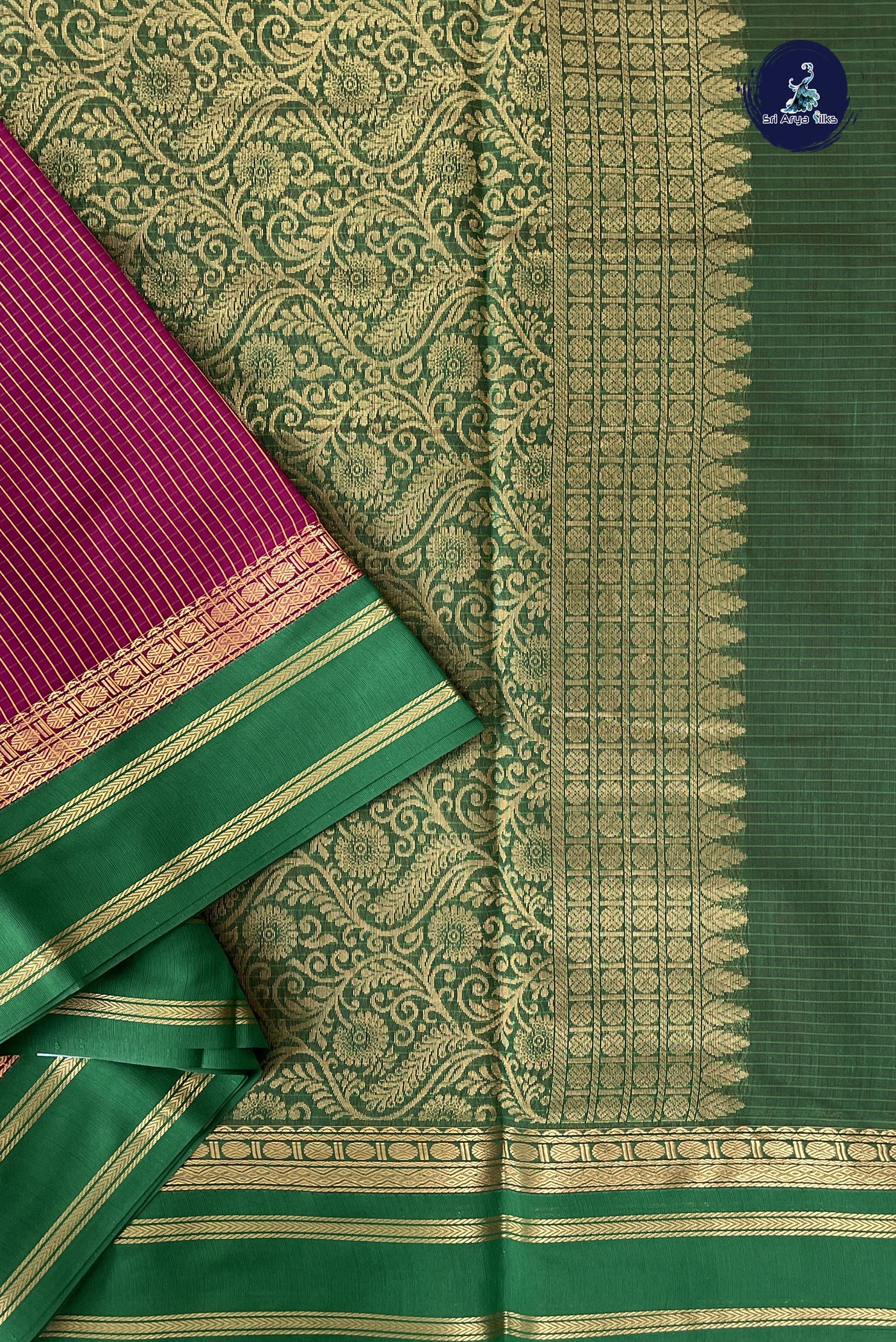 Burgundy Madisar Semi Silk Cotton Saree With Checked Pattern