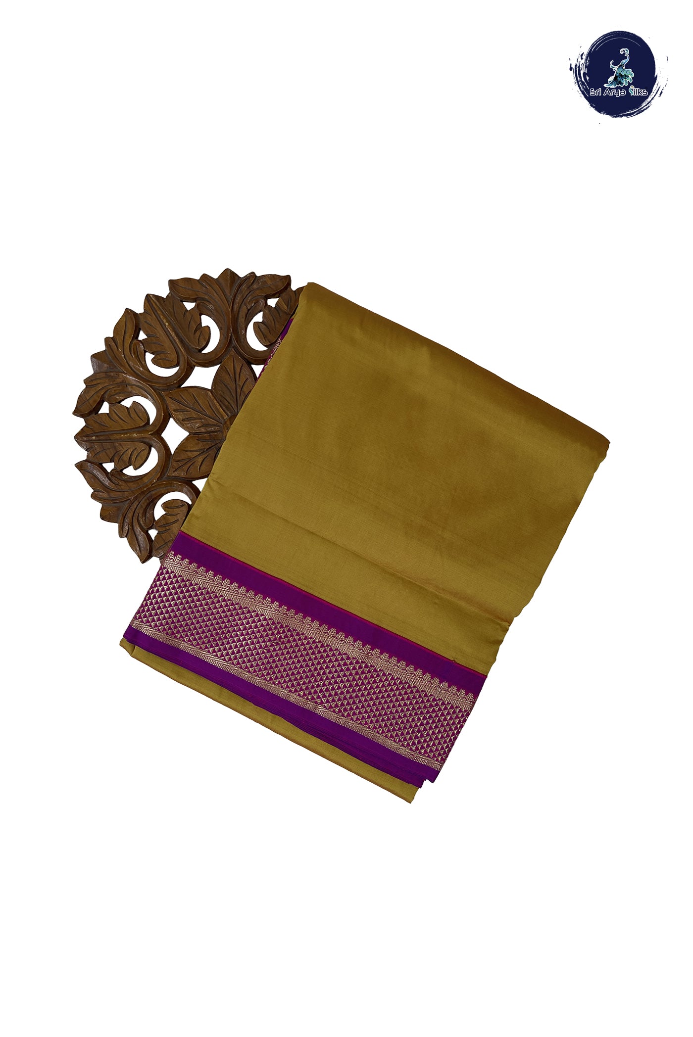 Mustard 9 Yards Semi Silk With Plain Pattern