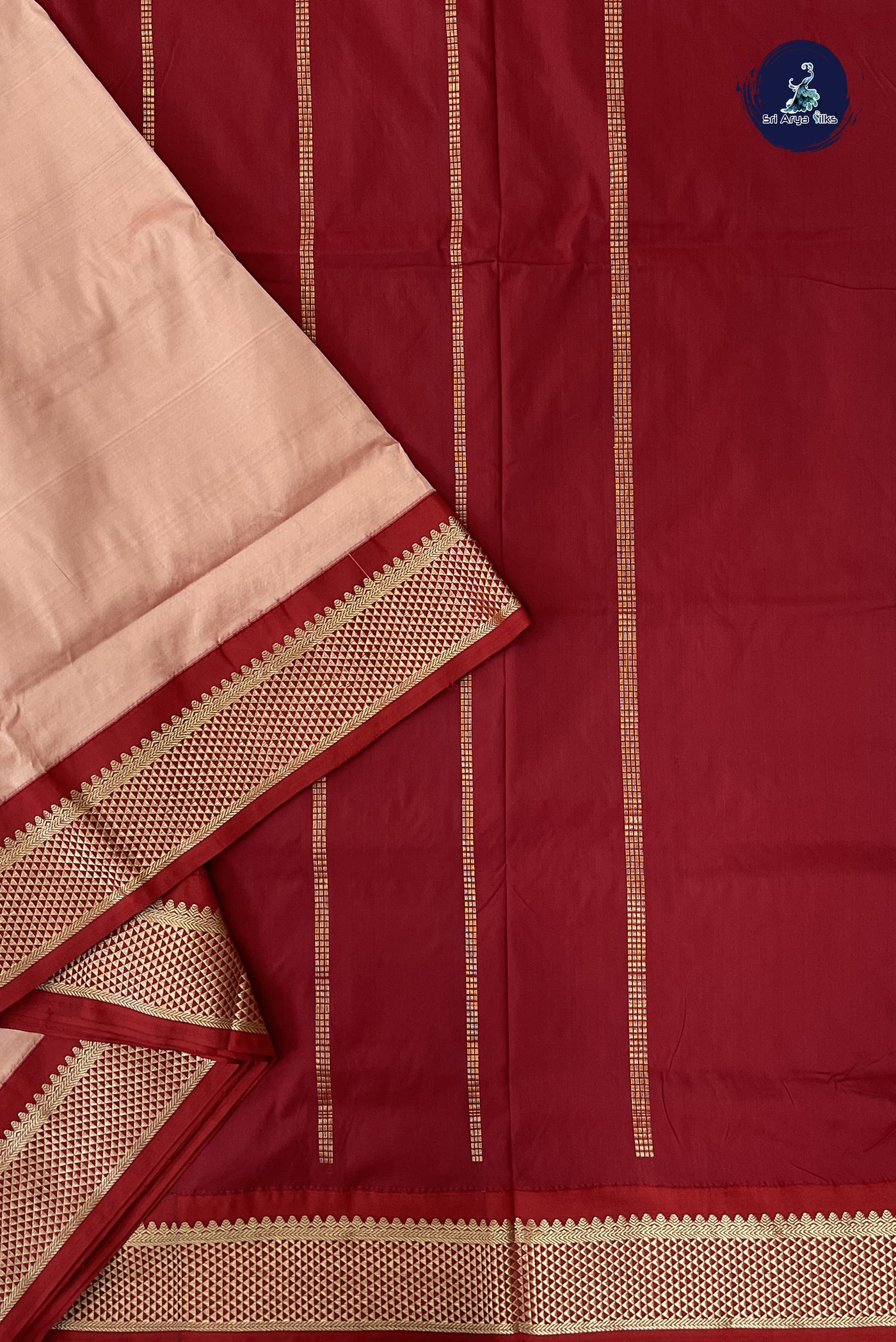 Pastel Shade 9 Yards Semi Silk With Plain Pattern