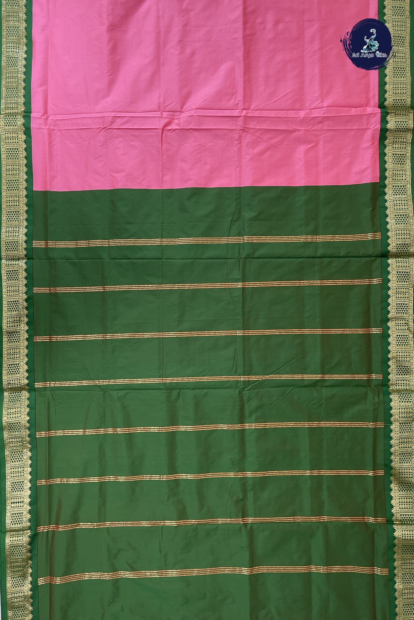 Light Pink 10 Yards Semi Silk With Plain Pattern