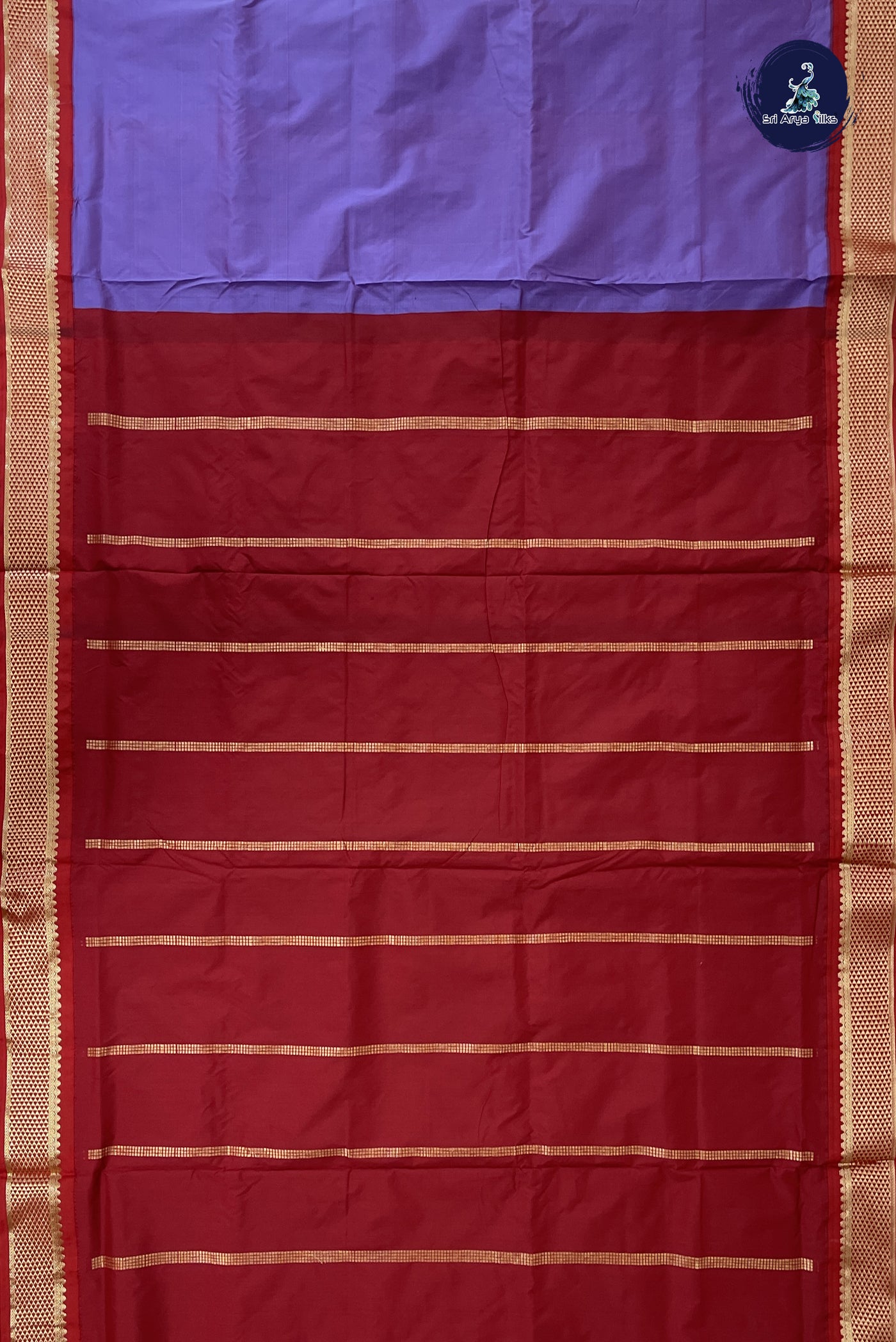 Lavender 10 Yards Semi Silk With Plain Pattern