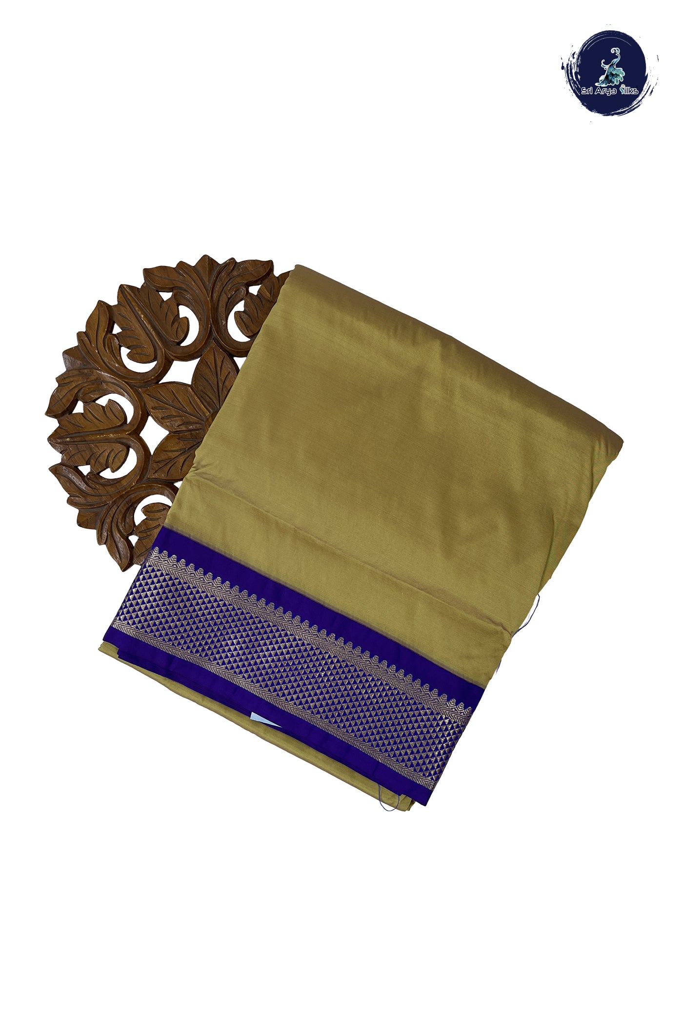 Pastel Green 9 Yards Semi Silk With Plain Pattern