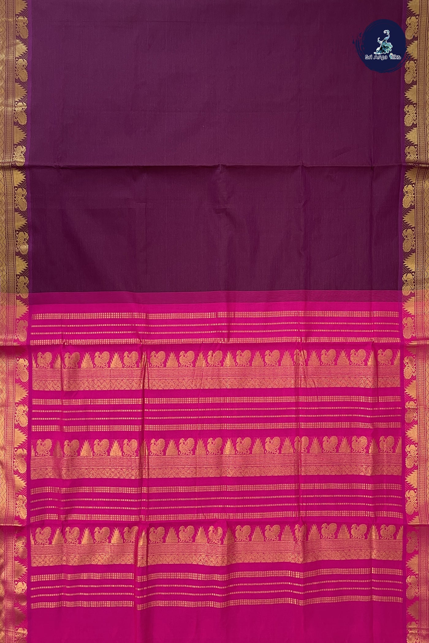 Light Burgundy Madisar Semi Silk Cotton Saree With Plain Pattern