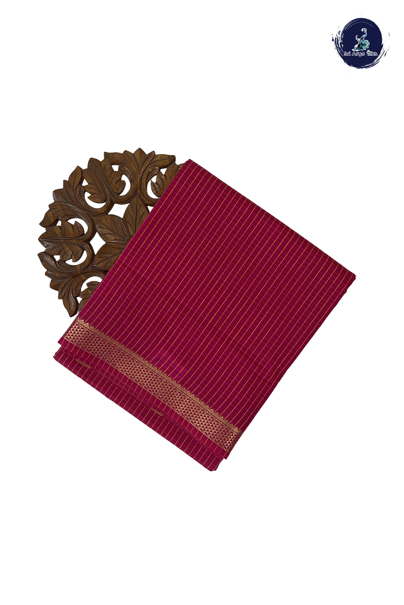 Rani Pink Madisar Semi Silk Cotton Saree With Checked Pattern
