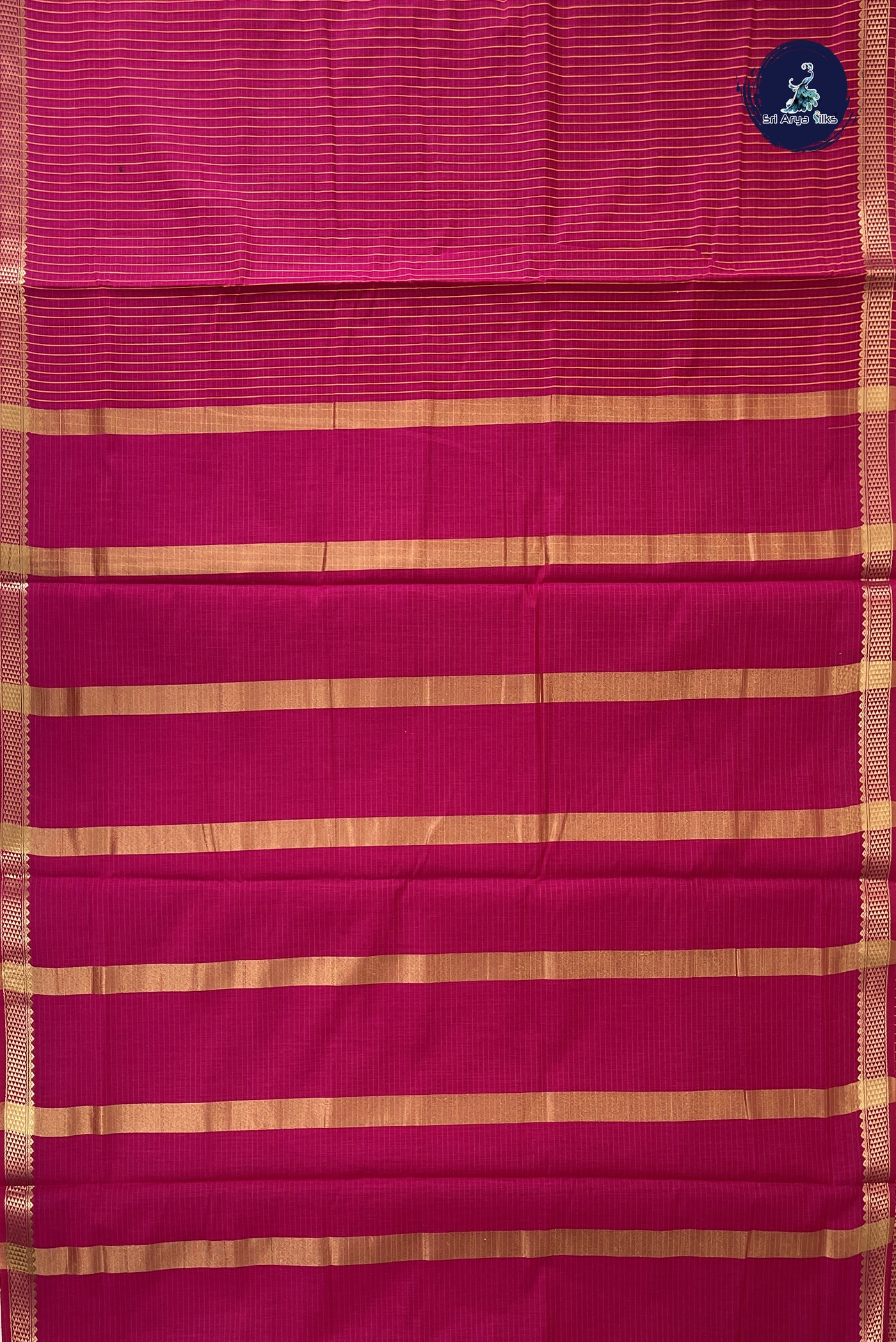 Rani Pink Madisar Semi Silk Cotton Saree With Checked Pattern