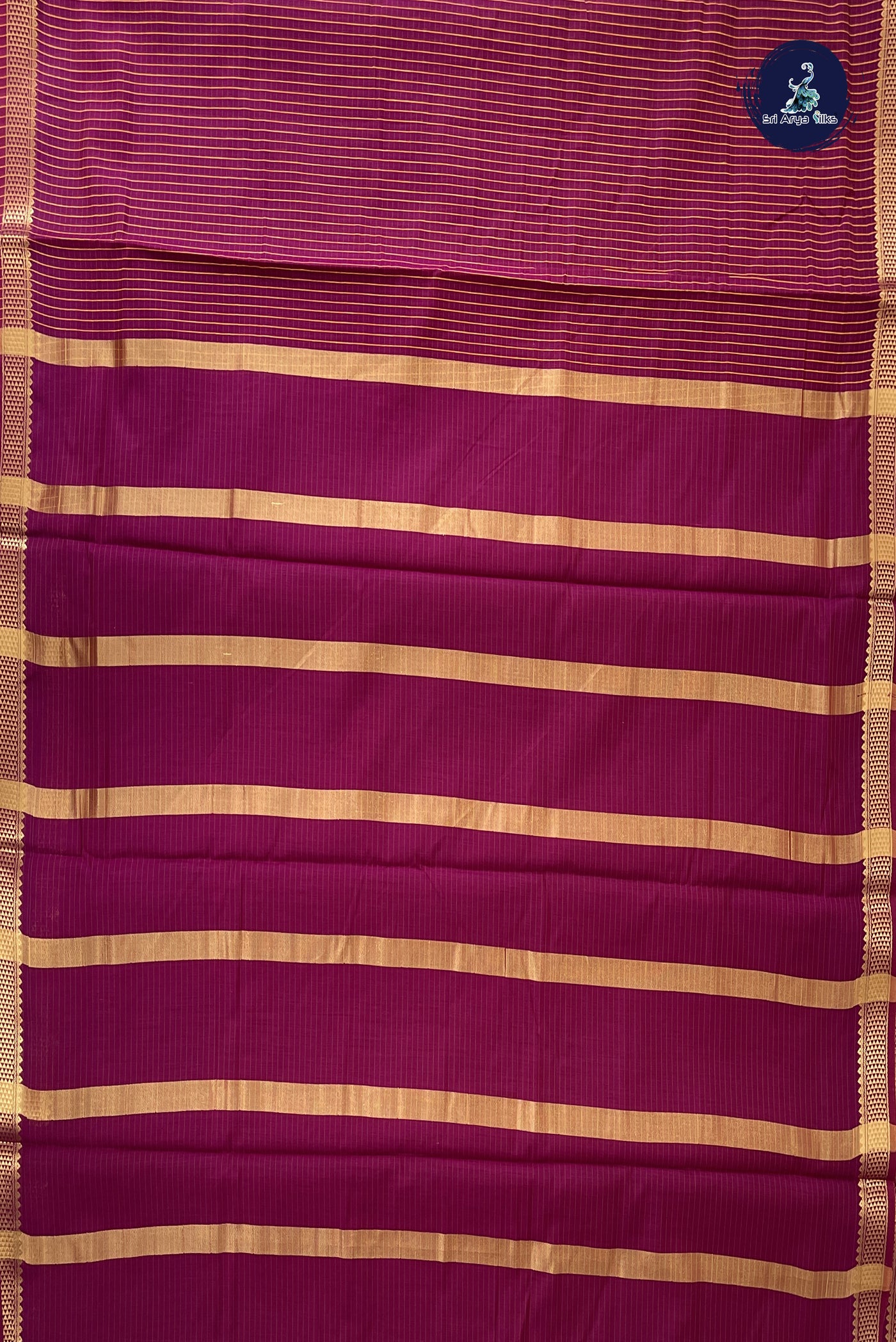 Magenta Madisar Semi Silk Cotton Saree With Checked Pattern