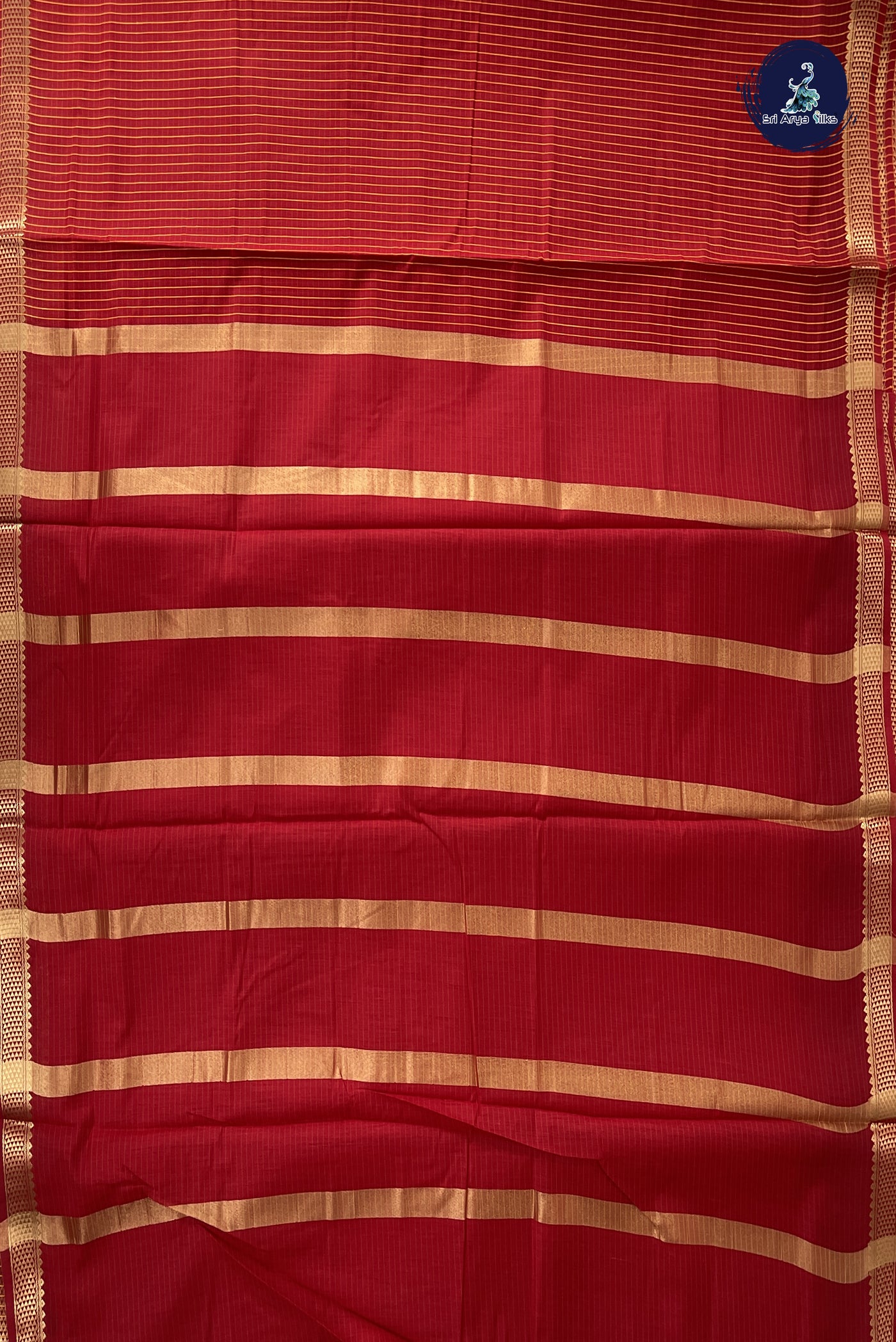 Red Madisar Semi Silk Cotton Saree With Checked Pattern