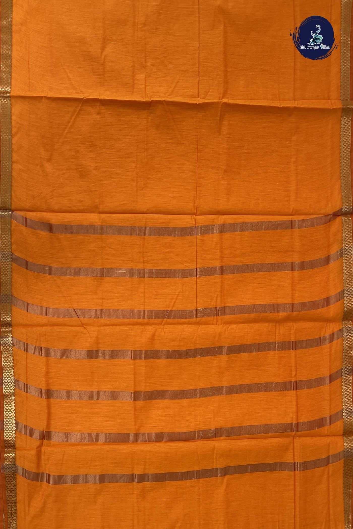 Mango Yellow Madisar Semi Silk Cotton Saree With Plain Pattern