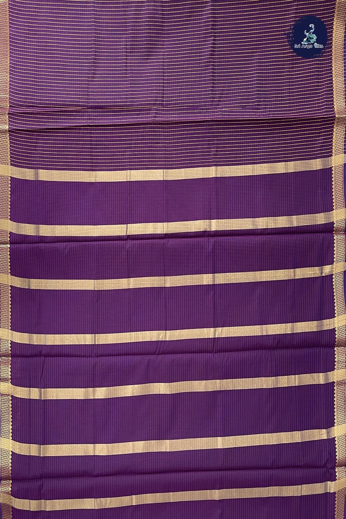 Dark Brinjal Madisar Semi Silk Cotton Saree With Checked Pattern