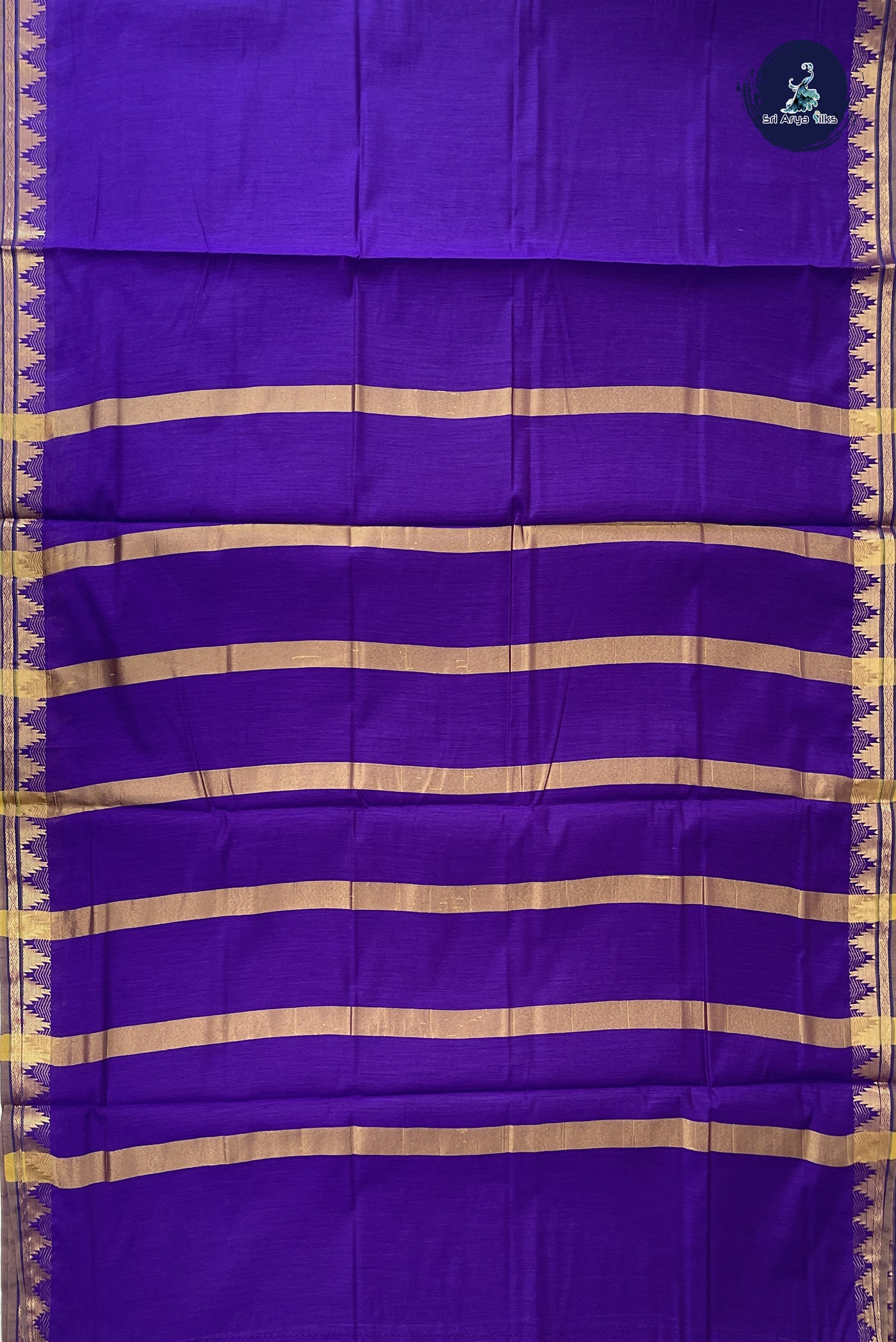 Violet Madisar Semi Silk Cotton Saree With Plain Pattern
