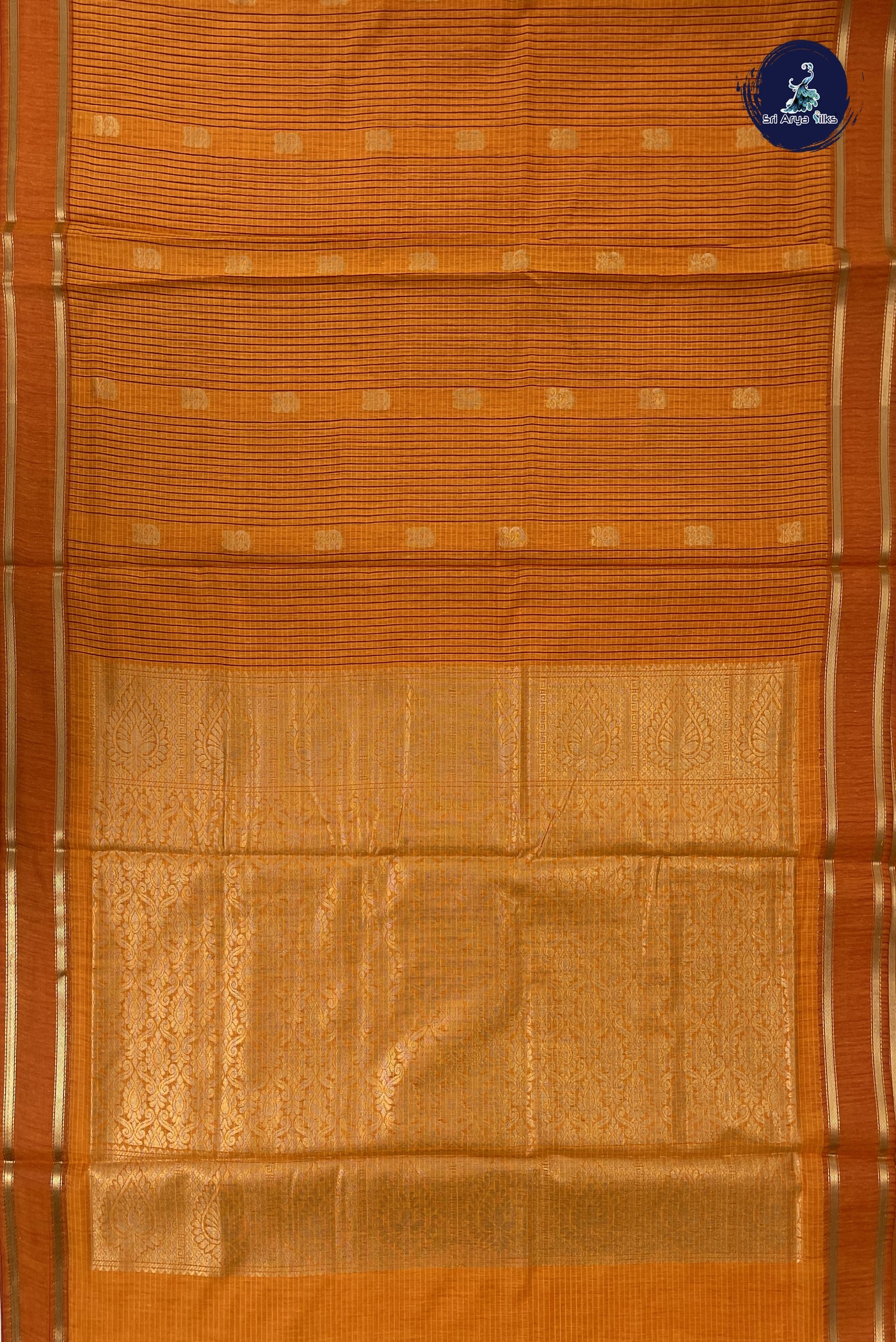 Mango Yellow Madisar Semi Silk Cotton Saree With Checked Pattern