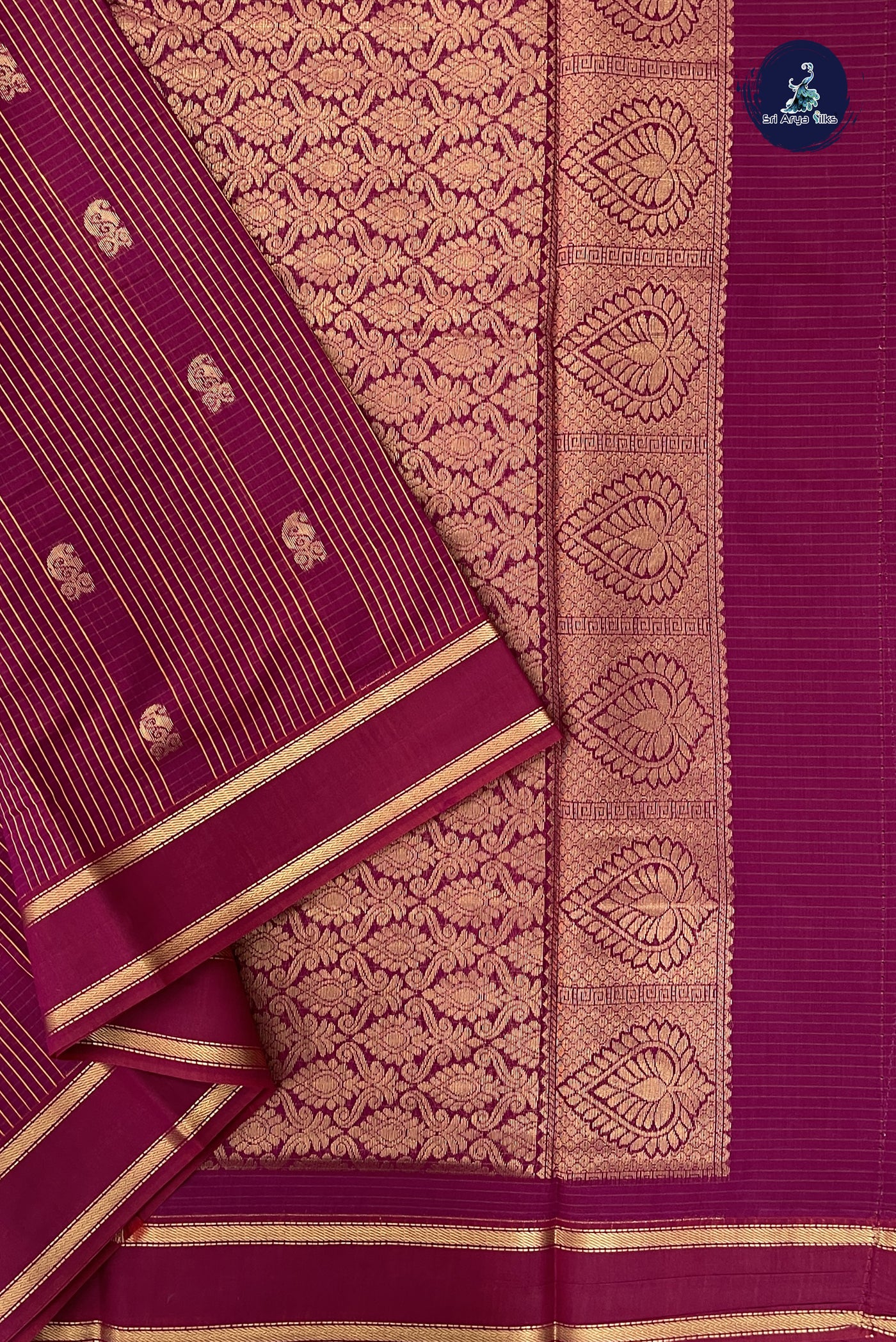 Magenta Madisar Semi Silk Cotton Saree With Checked Pattern