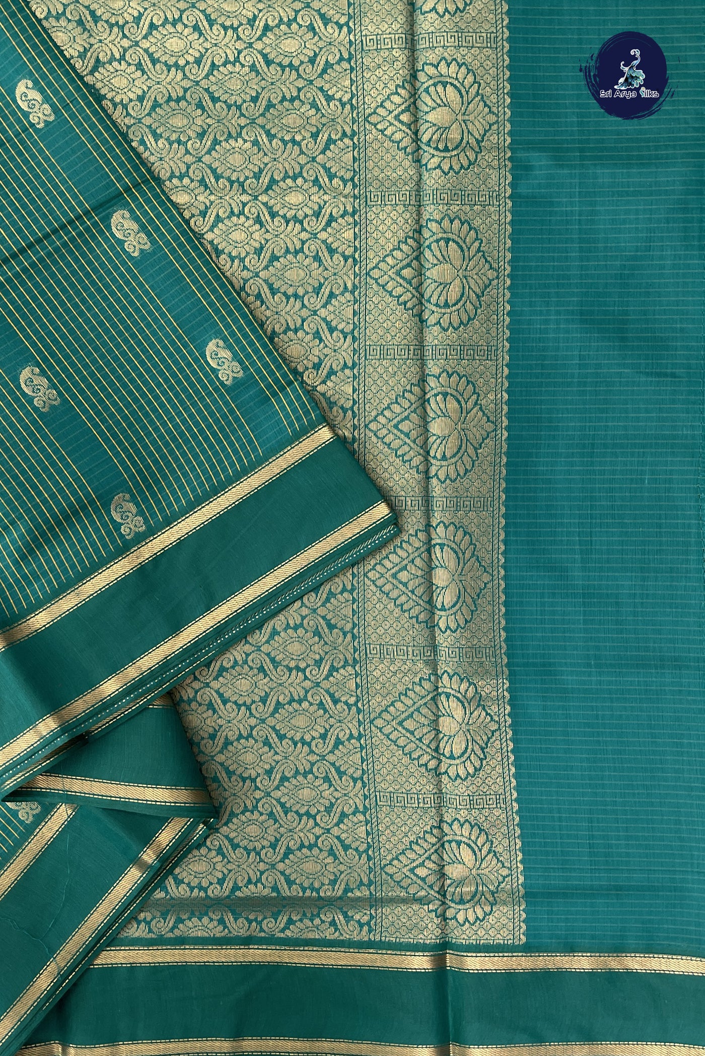 Green Madisar Semi Silk Cotton Saree With Checked Pattern