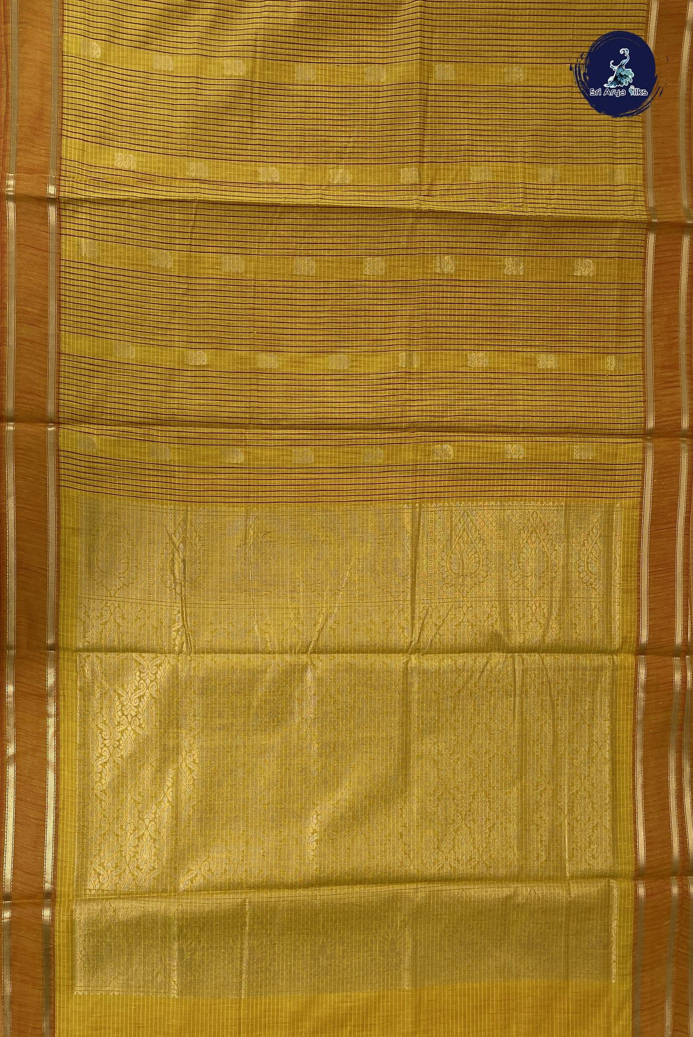 Yellow Madisar Semi Silk Cotton Saree With Checked Pattern