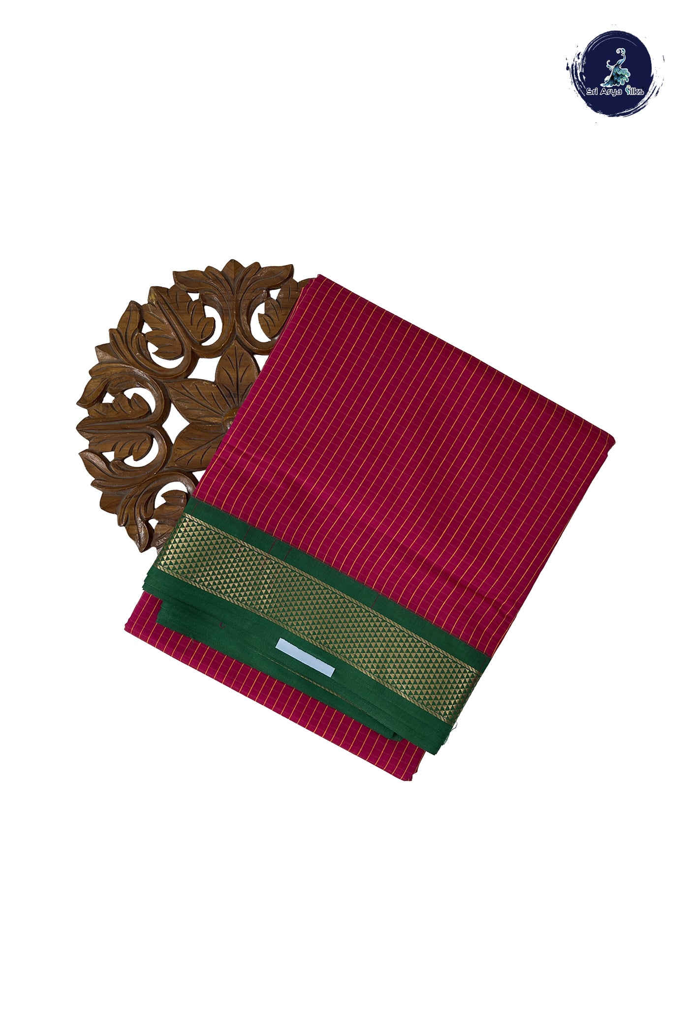 Dark Pink Madisar Semi Silk Cotton Saree With Checked Pattern