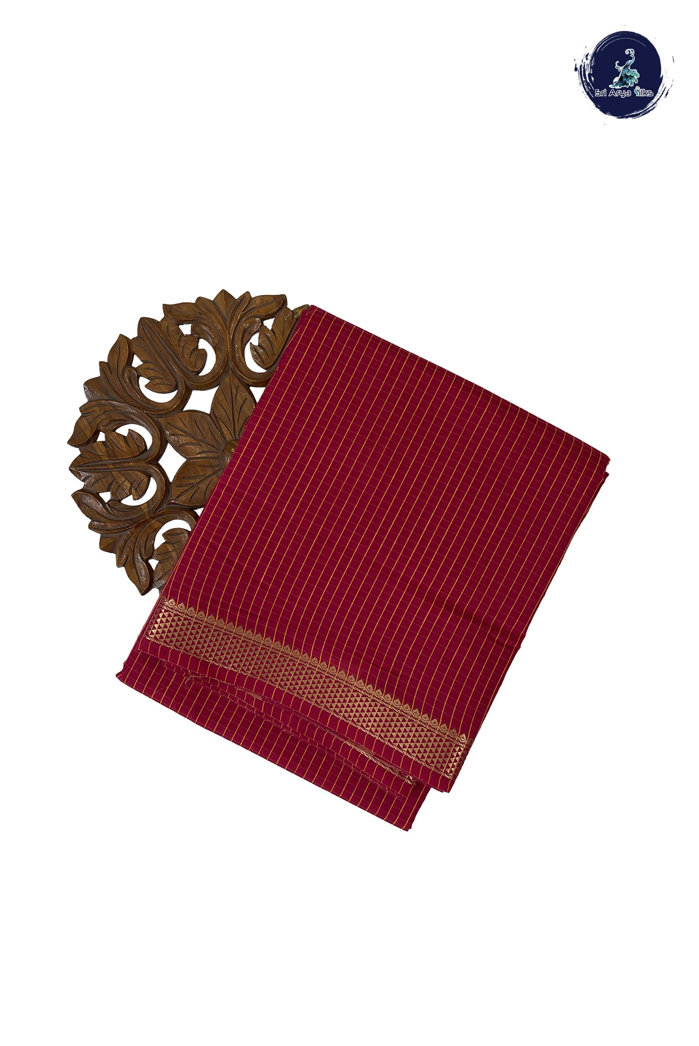 Dark Pink Madisar Semi Silk Cotton Saree With Checked Pattern