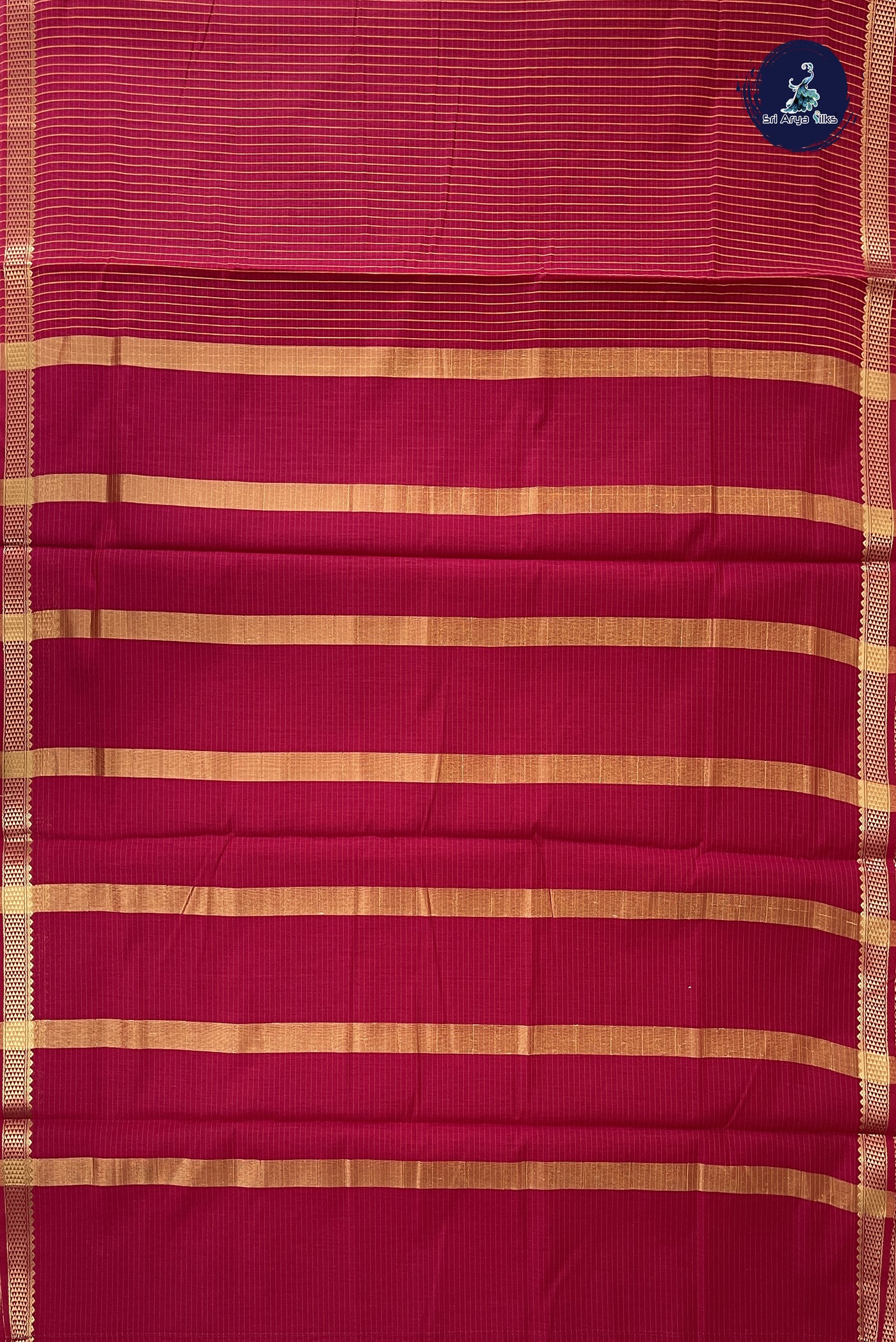 Dark Pink Madisar Semi Silk Cotton Saree With Checked Pattern