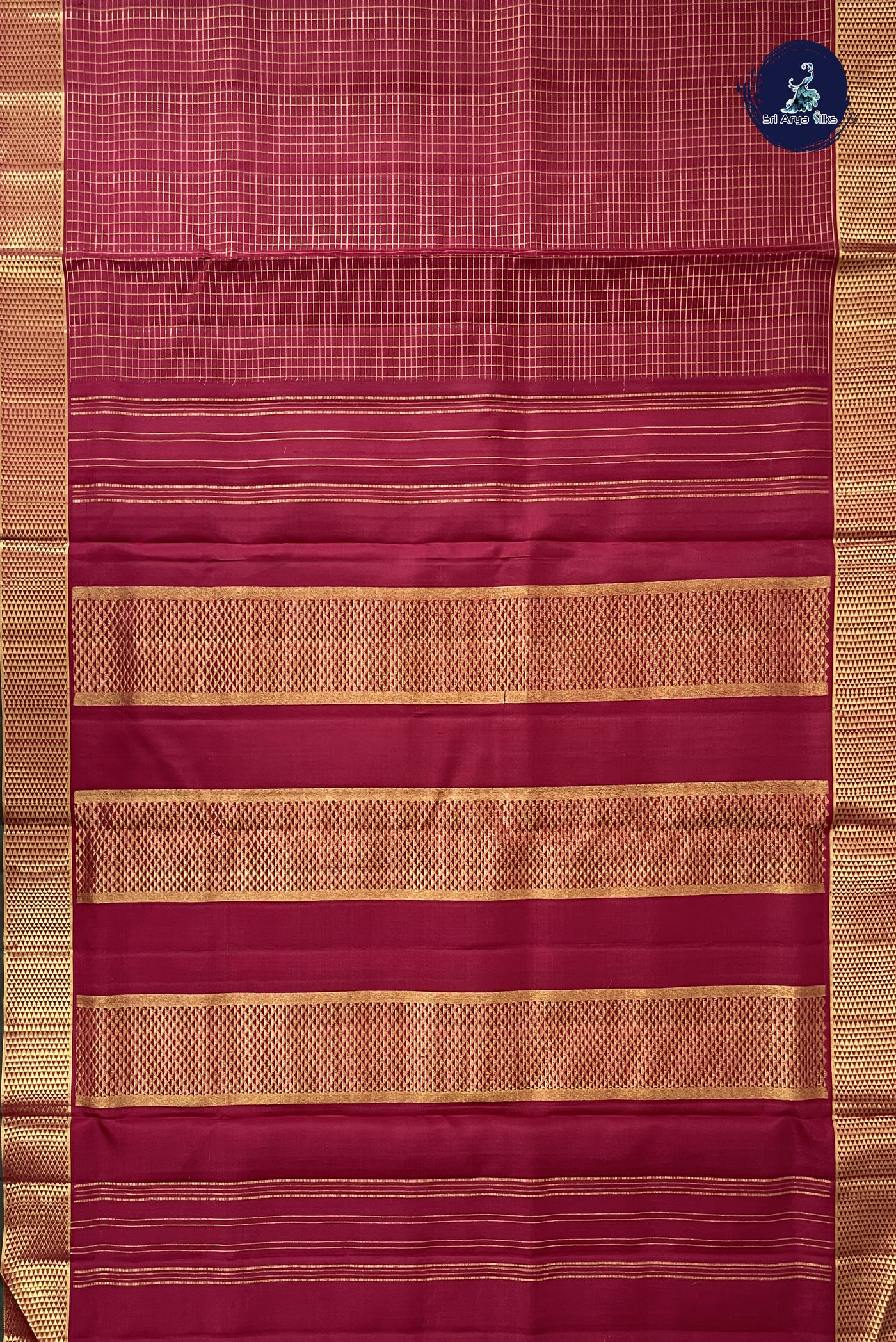 Arakku Madisar 10 Yards Silk Saree With Zari Checked Pattern