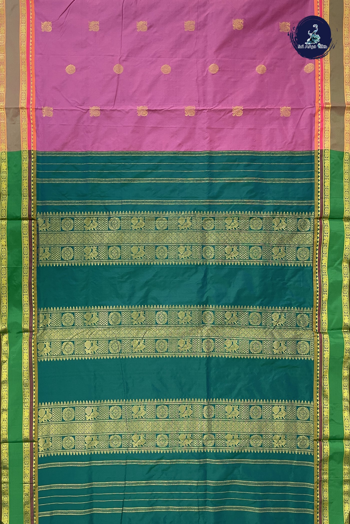 Pink 10 Yards Semi Silk With Zari Buttas Pattern