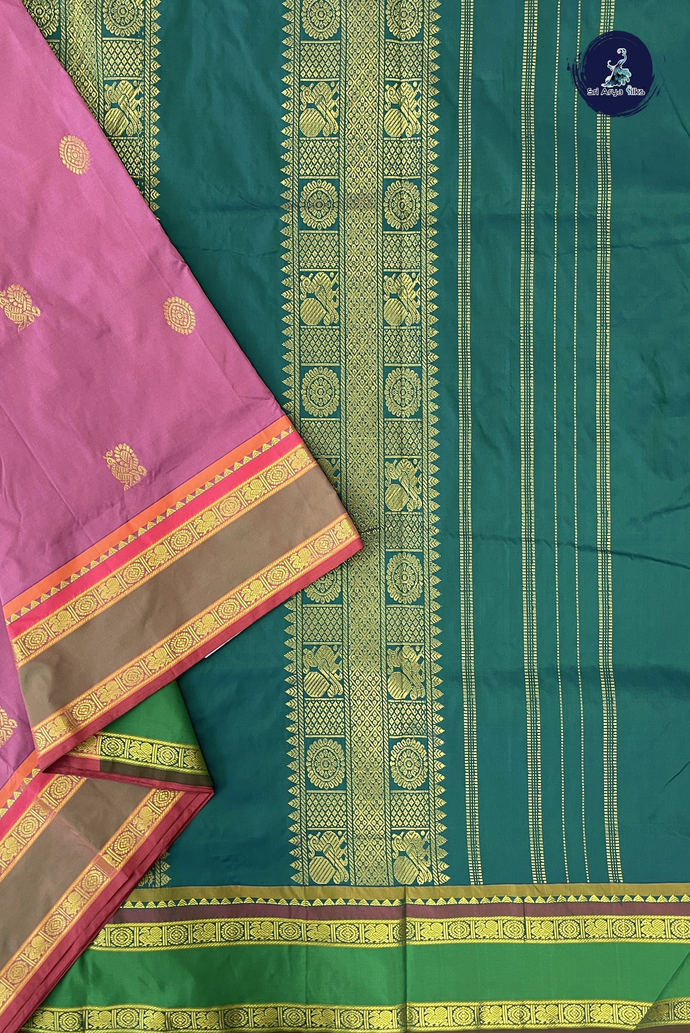 Pink 10 Yards Semi Silk With Zari Buttas Pattern
