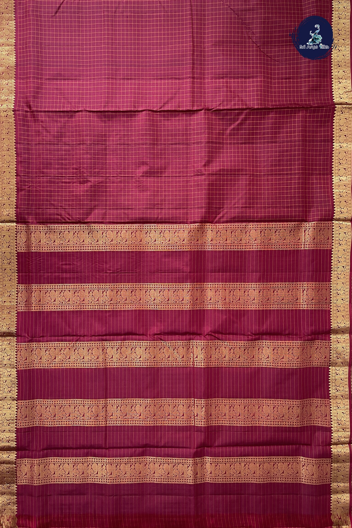 Arakku Madisar 10 Yards Silk Saree With Checked Pattern