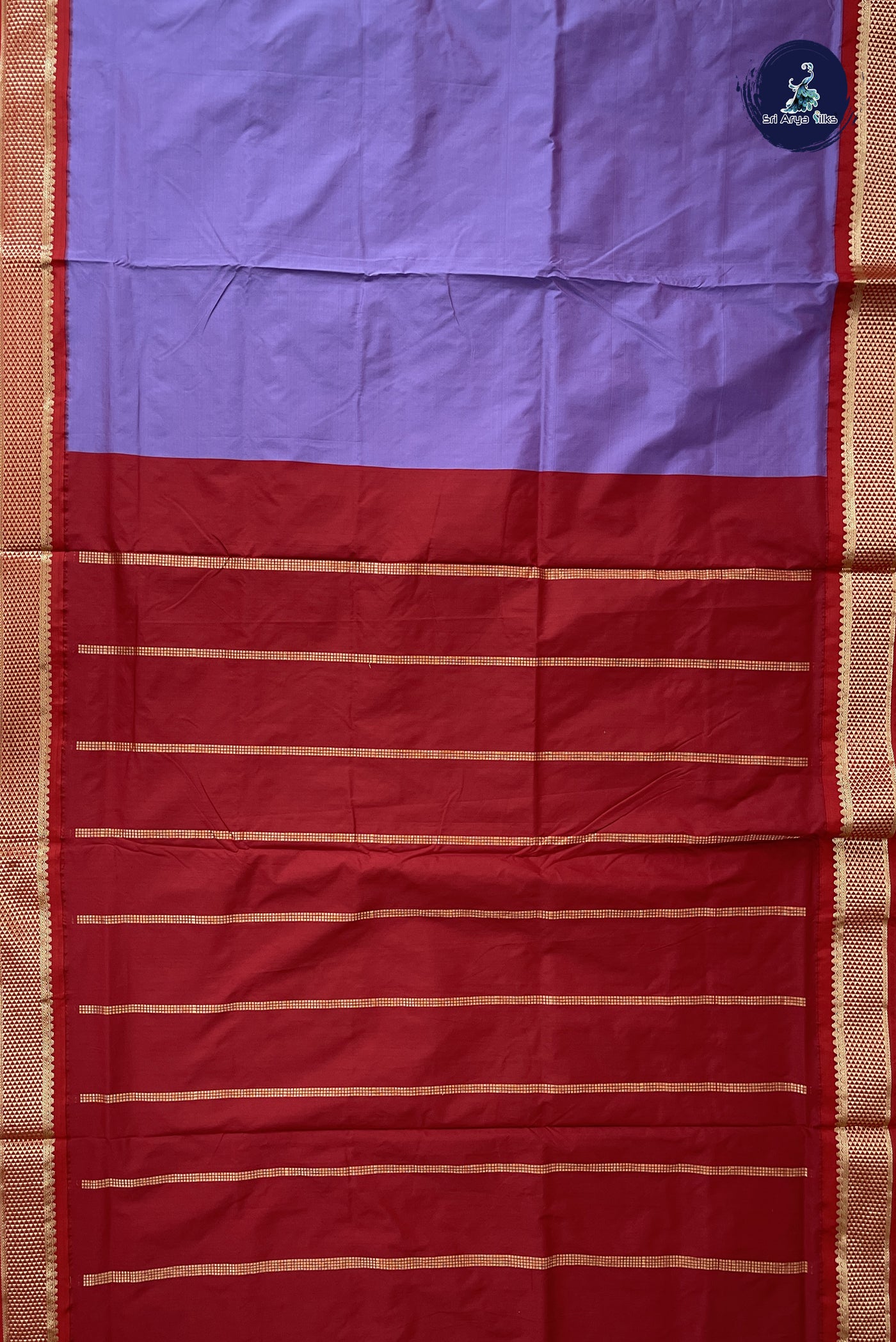Lavender 10 Yards Semi Silk With Plain Pattern