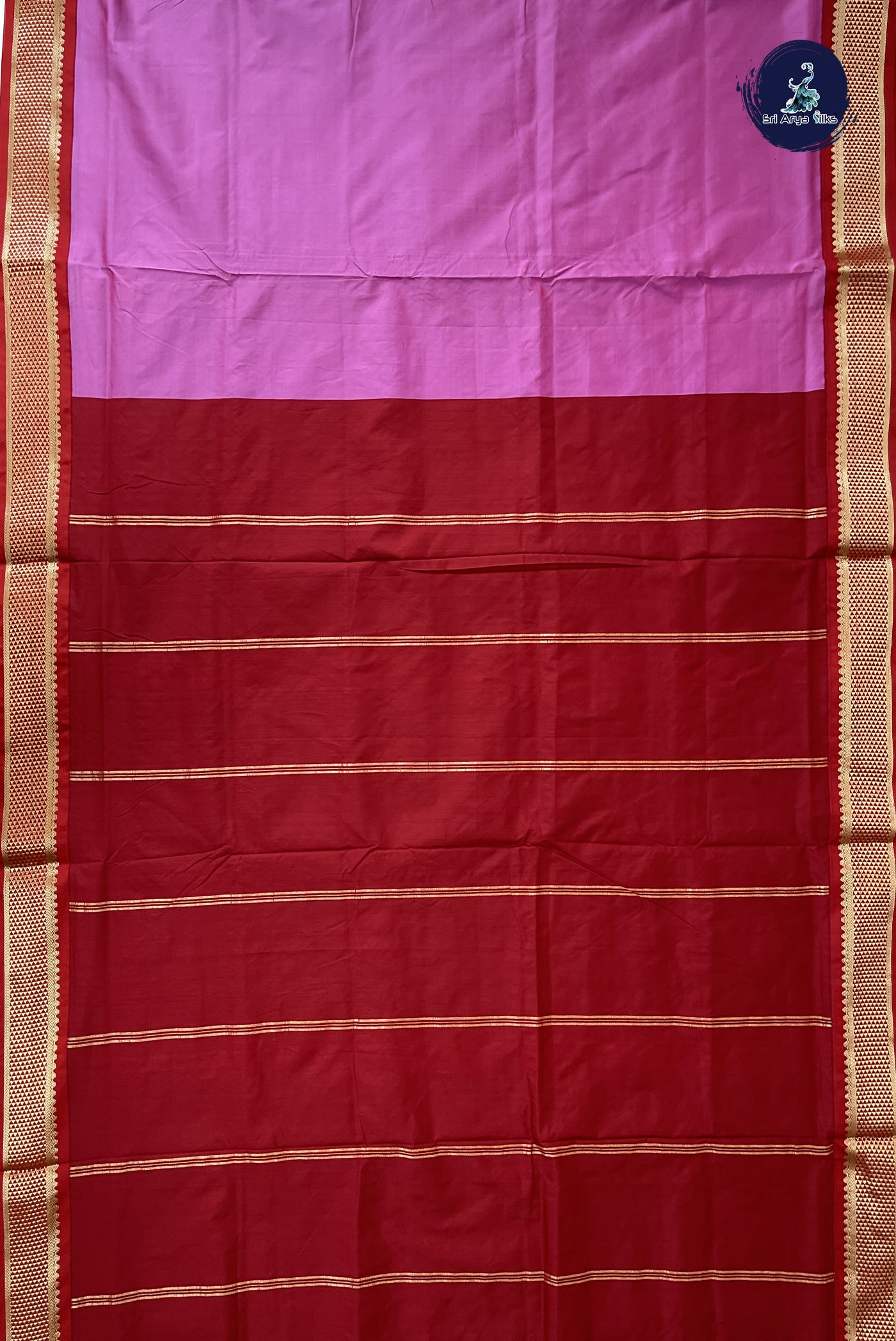 Lotus Pink 10 Yards Semi Silk With Plain Pattern