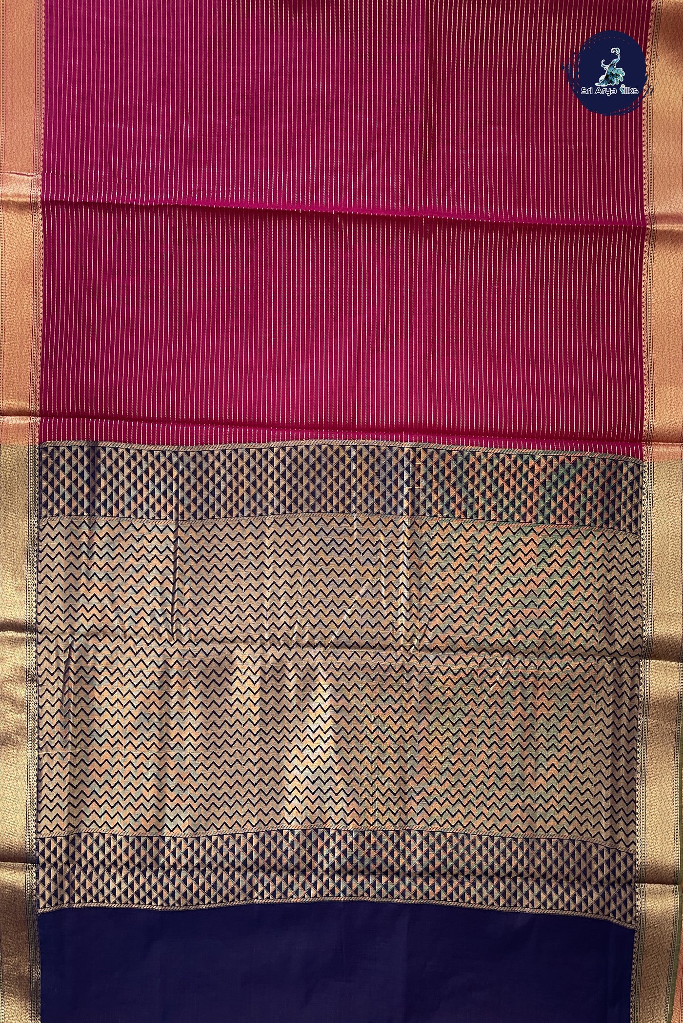 Dark Pink Madisar Semi Silk Cotton Saree With Vaira Oosi Pattern